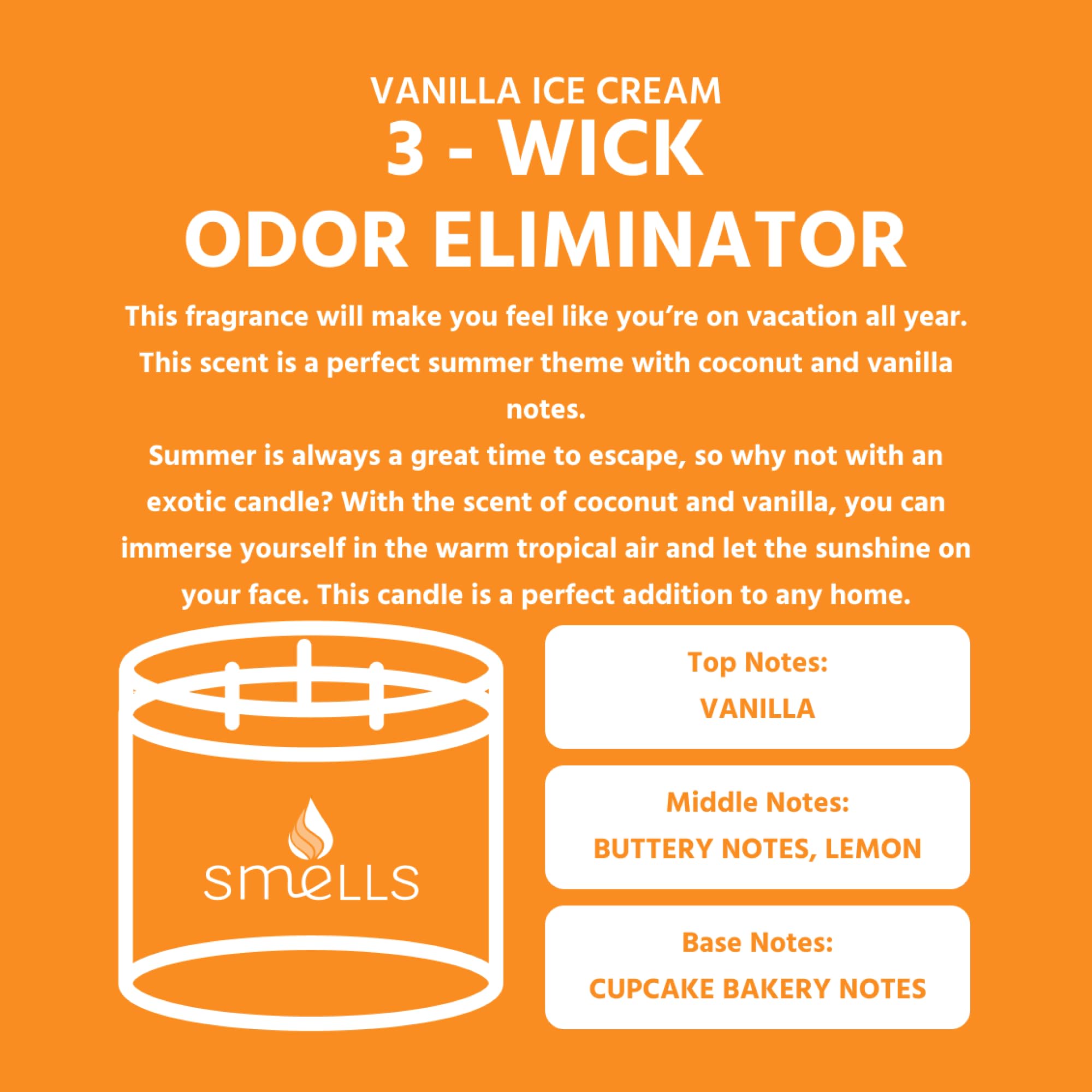 Smells - Odor Eliminator - Premium Soy Wax Jar Scented Candle 12oz. and 16oz. - 100% Cotton Single Wick SmellS Au supplements