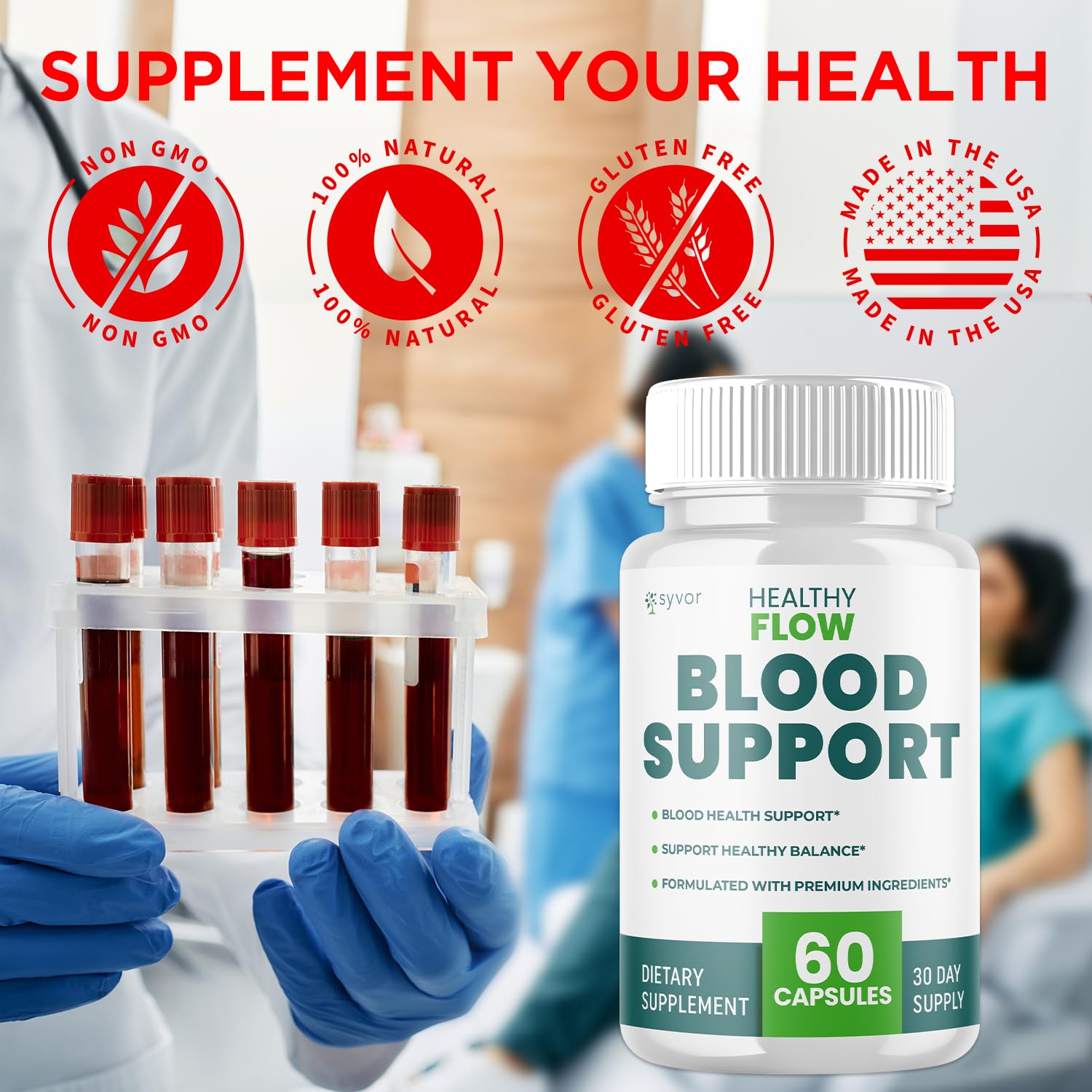 (2 Pack) Healthy Flow Blood Support Capsules, Official Healthy Flow Blood Support Pills with All Natural Ingredients, Advanced Formula Supplement with Premium Vitamins for Men & Women (120 Capsules) Syvor Au supplements