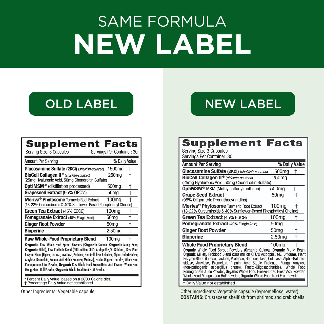 EMERALD LABS Joint Health - Biocell II Collagen, OptiMSM, Glucosamine, Meriva Turmeric Curcuminoids & More - Joint Health, Mobility & Flexibility Support* - 90 Vegetable Capsules (30-Day Supply) EMERALD LABS Au supplements