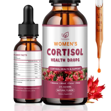 Cortisol Manager Liquid Drops, Cortisol Supplements for Women, with magnesium ashwagandha, rhodiola rosea,l-theanine,Phosphatidylserine-Promote Relaxation and Support Mood- 30 Day Vegan Supply Fzjjyana Au supplements