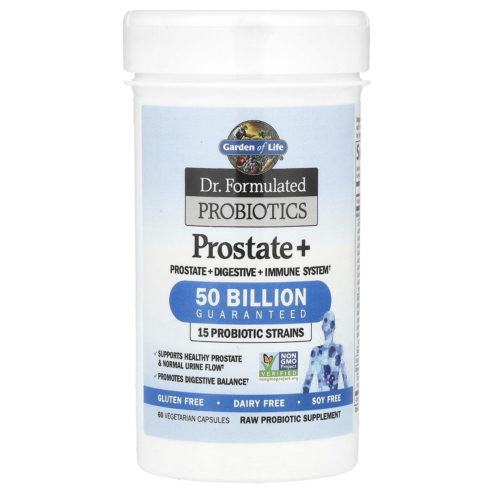 Garden of Life Dr. Formulated Probiotics Prostate+ - Acidophilus and Probiotic Supports Healthy Prostate and Digestive Balance - Shelf Stable - Gluten, Dairy, and Soy-Free - 60 Vegetarian Capsules Garden of Life Au supplements