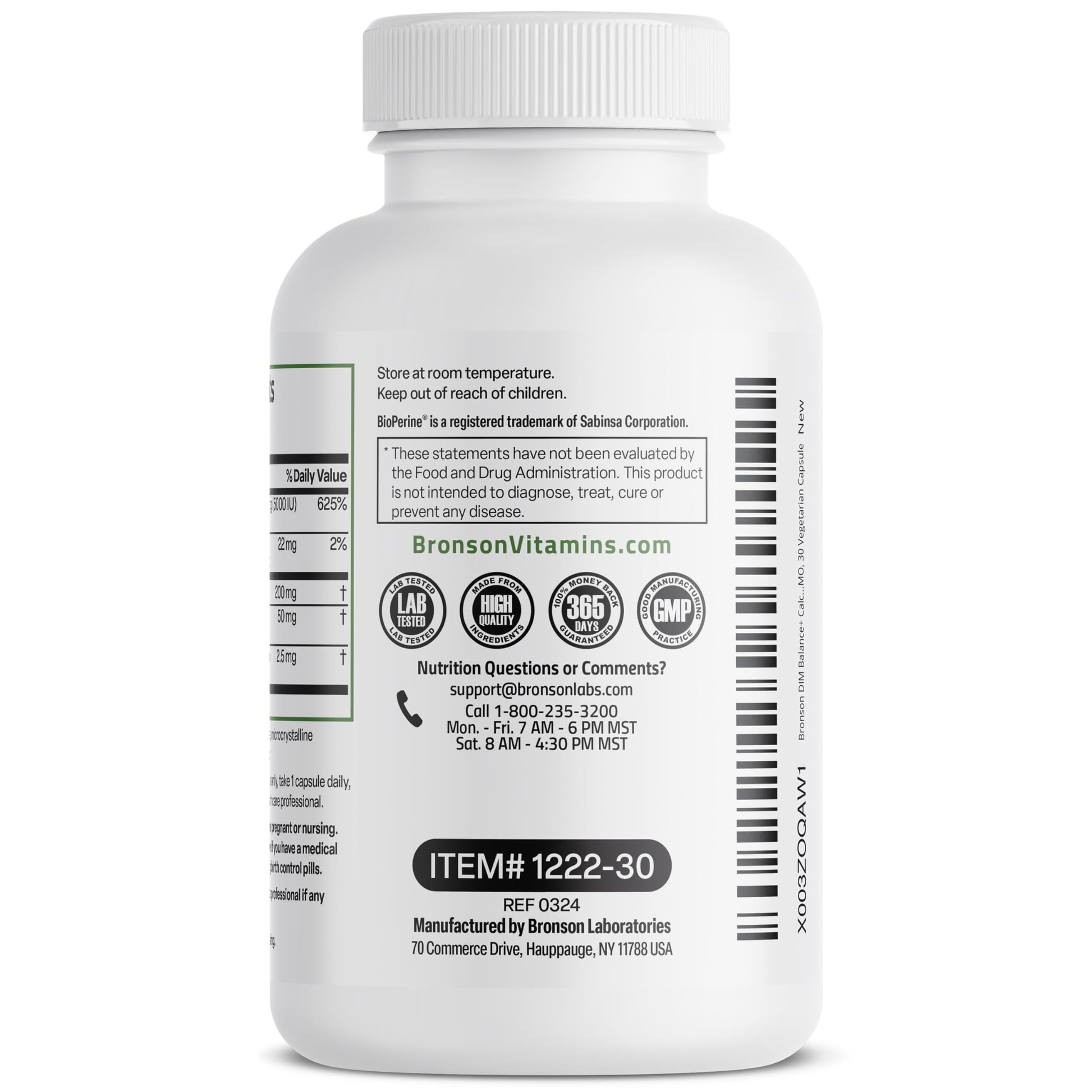 Bronson DIM Balance+ Calcium D-Glucarate, Broccoli Sprouts and Vitamin D3 200 MG of DIM per Capsule Supports Estrogen Metabolism and Balanced Hormone Levels Non-GMO, 30 Vegetarian Capsules Bronson Au supplements