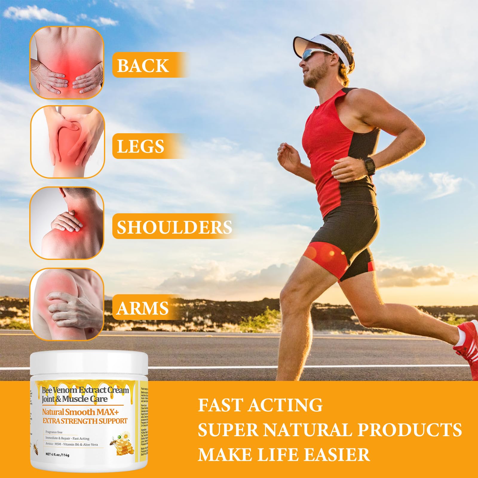 HIKCOSLLY New Zealand Bee Venom Cream, High Strength Recovery Muscle Joint Cream, Natural Organic, Soothe Back, Neck, Hands, Feet, Shoulder, Leg, Knee, Ankle Pain HIKCOSLLY Au supplements