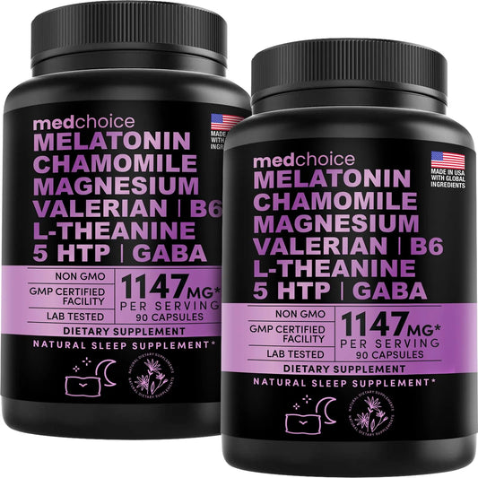 10-in-1 Melatonin Capsules - Melatonin 5mg Natural Sleep Aid for Adults MEDCHOICEAU supplements