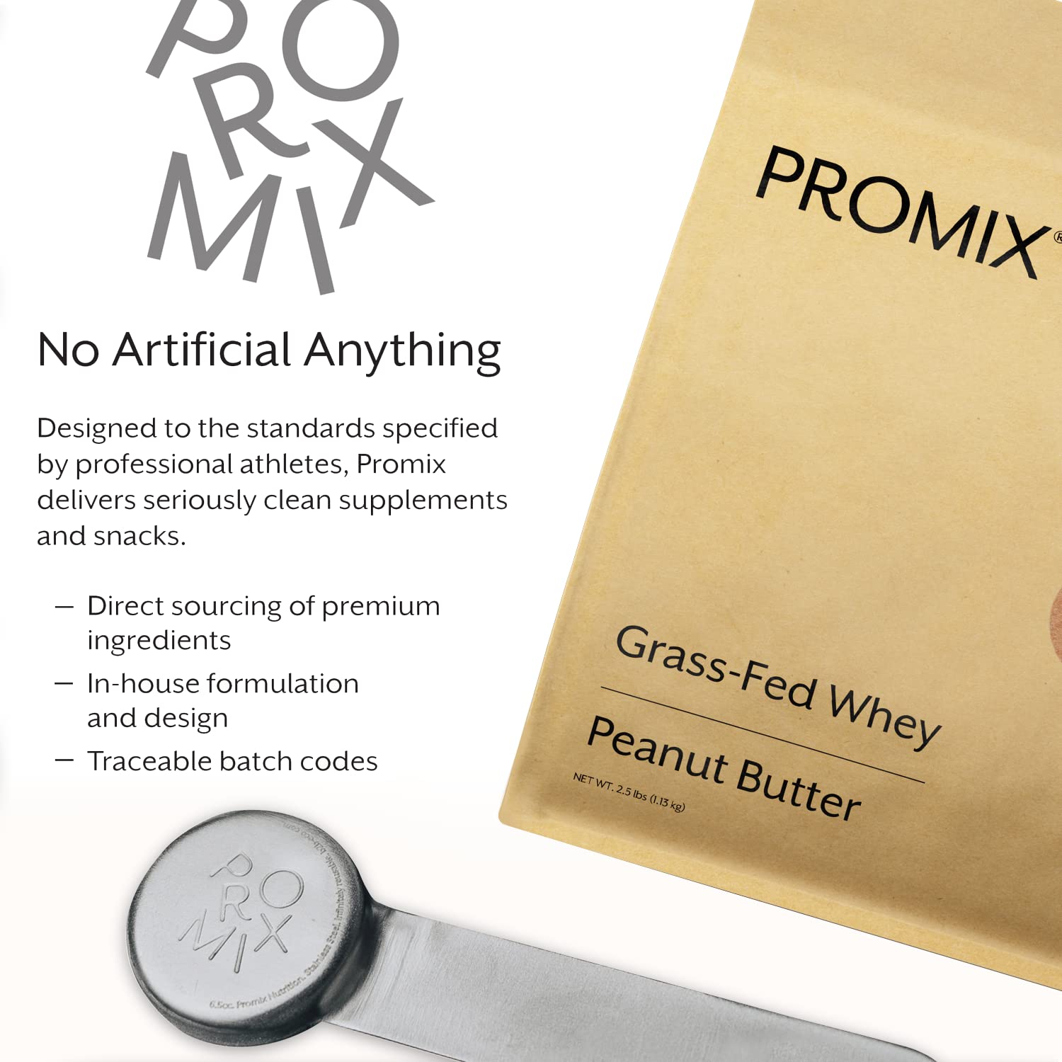 Promix Whey Protein Powder, Peanut Butter - 2.5lb Bulk - Grass-Fed & 100% All Natural ProMix Nutrition Au supplements