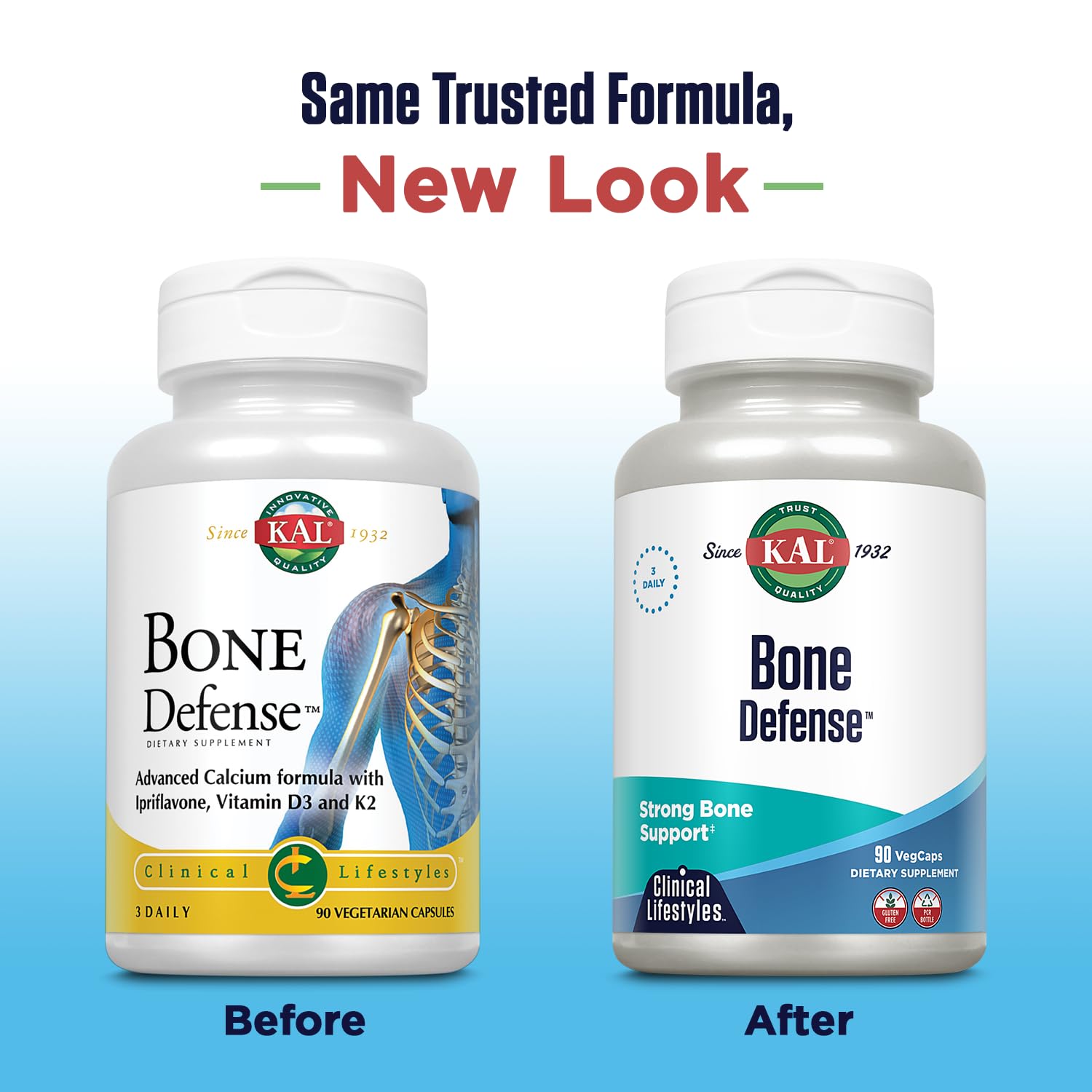 KAL Bone Defense | Healthy Bone Strength and Density Supplement | Calcium, Vitamin D3 and K2, Magnesium | 90ct, 30 Serv. KAL Au supplements