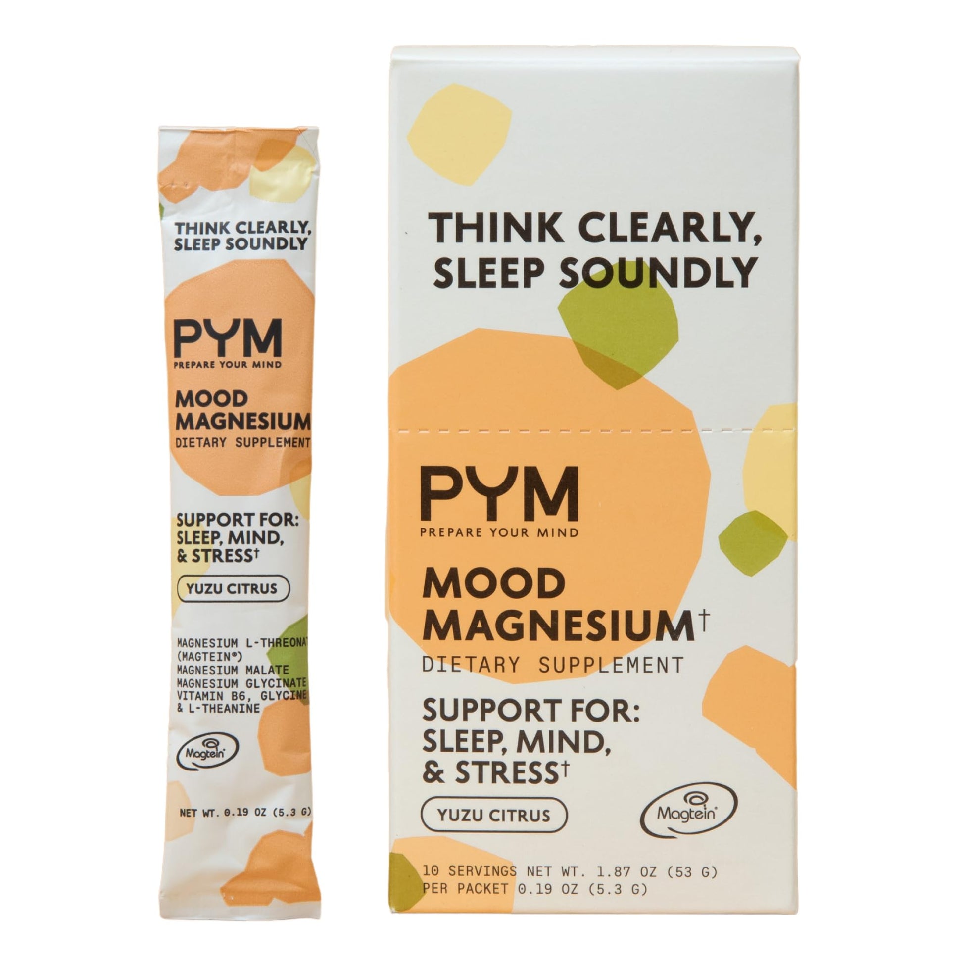 PYM Mood Magnesium Powder Packets (10-Servings) Magnesium Glycinate, L-Threonate & Malate Powder | Aid & Mood Support Supplement for Stress PYM Health Au supplements