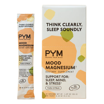 PYM Mood Magnesium Powder Packets (10-Servings) Magnesium Glycinate, L-Threonate & Malate Powder | Aid & Mood Support Supplement for Stress PYM Health Au supplements