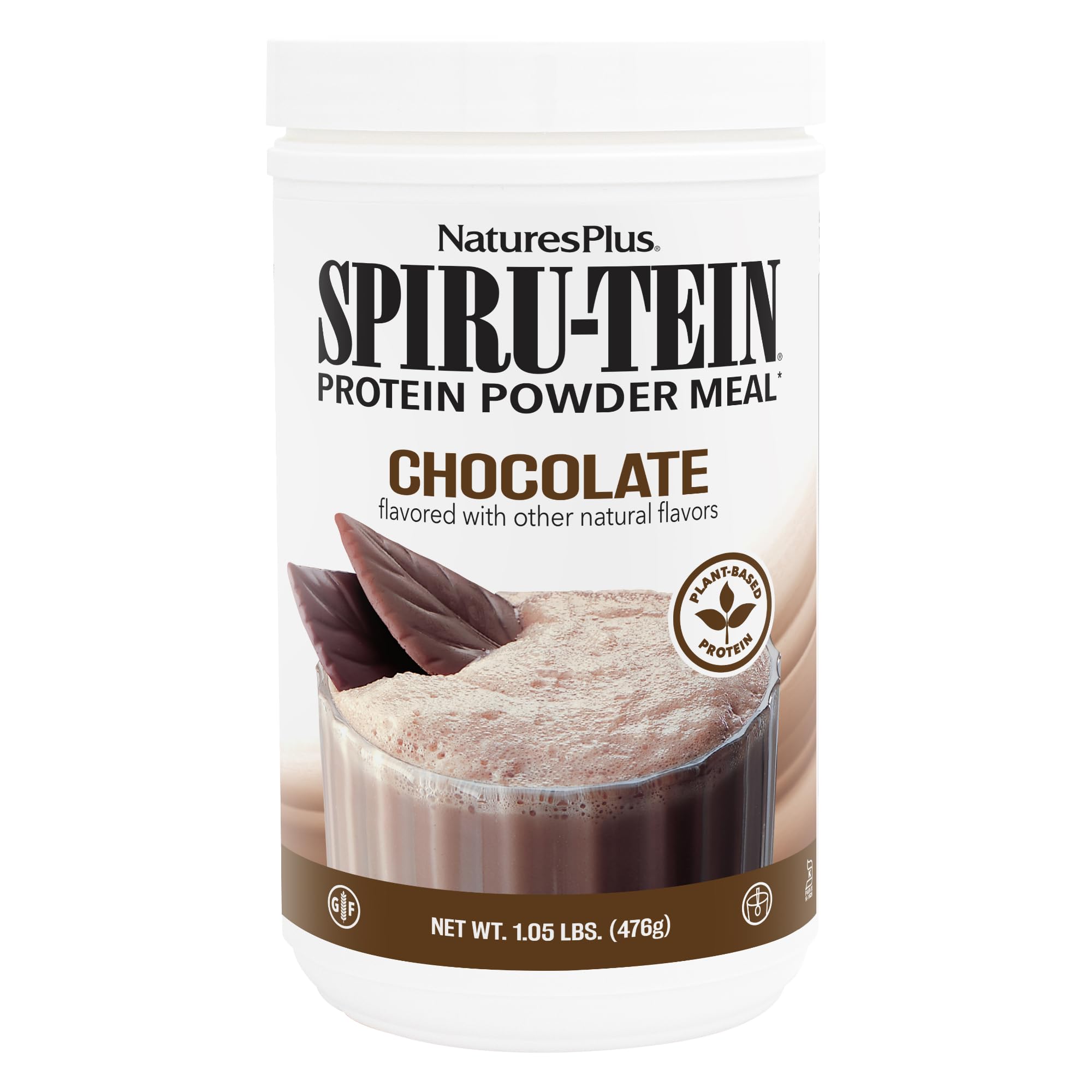 NaturesPlus SPIRU-TEIN, Chocolate - 1.05 lb - Plant-Based Protein Shake - Non-GMO, Vegetarian, Gluten Free - 17 Total Servings NaturesPlus Au supplements