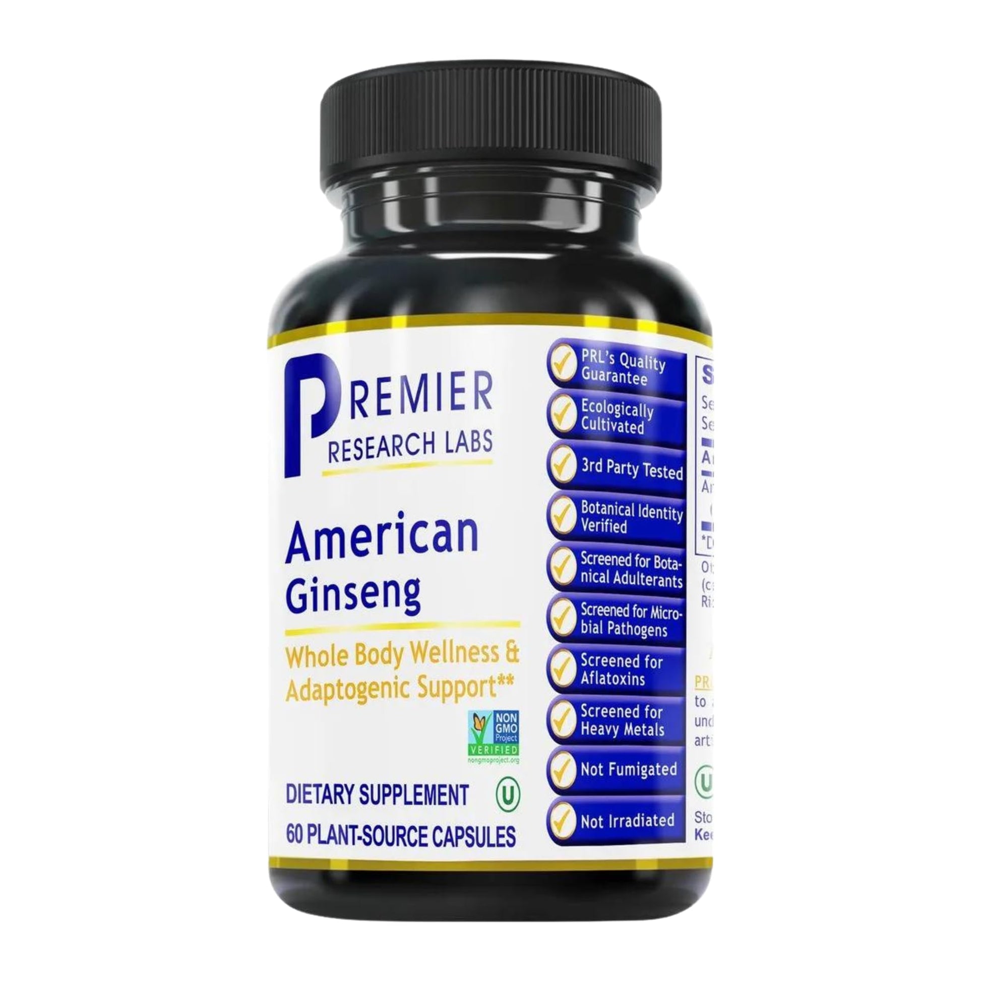 Premier Research Labs American Ginseng Supplement - American Ginseng Capsules, Herbal Ginseng Root Pills, North American Ginseng Herb Extract, Calming Energy Supplement - 60 Plant-Based Capsules Premier Research Labs Au supplements