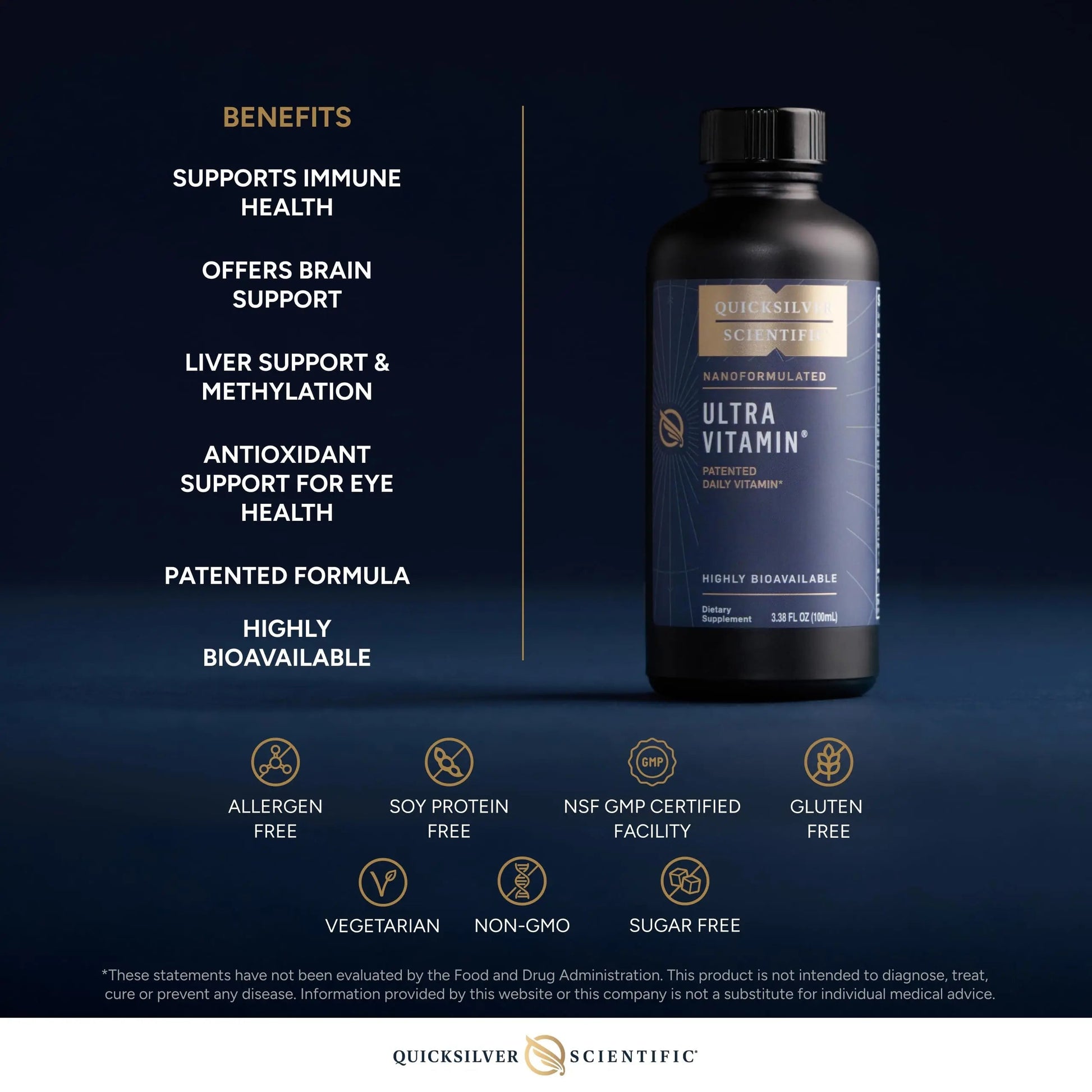Quicksilver Scientific Liposomal Ultra Vitamin - Liquid Multivitamin & Antioxidant Supplement for Energy, Liver Health & Brain Support Quicksilver Scientific Au supplements