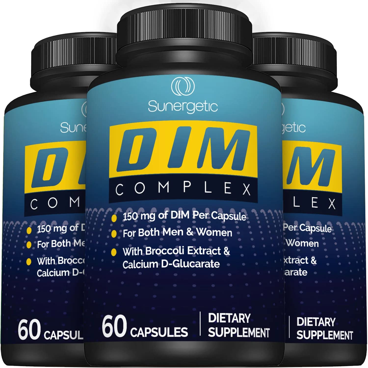 Premium DIM Supplement–Includes 150mg DIM (diindolylmethane), Broccoli, Calcium D Sunergetic Au supplements