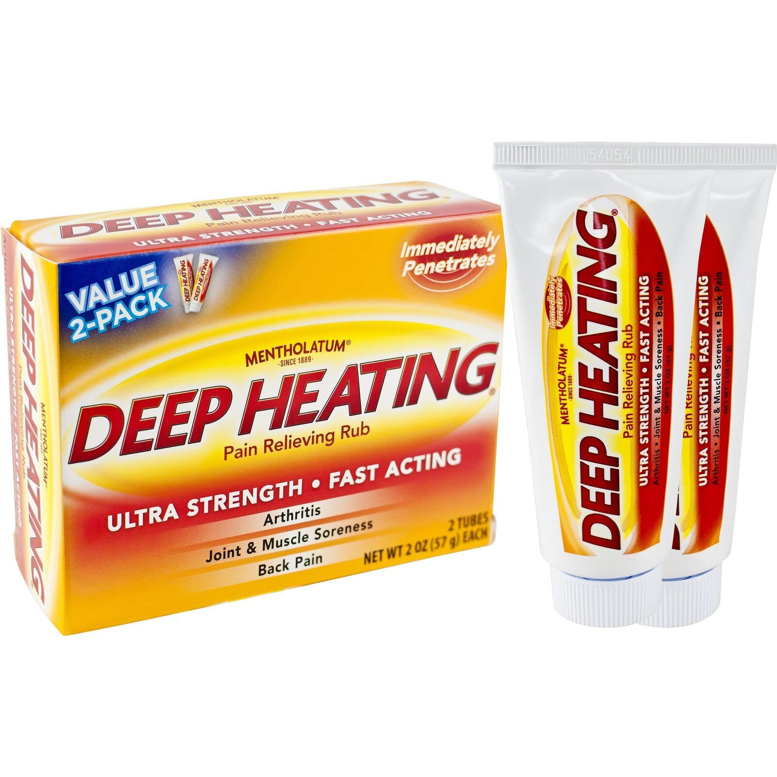 Mentholatum Deep Heating Pain Relieving Rub, Ultra Strength, 2 Tubes each, Pack of 5 Mentholatum Au supplements