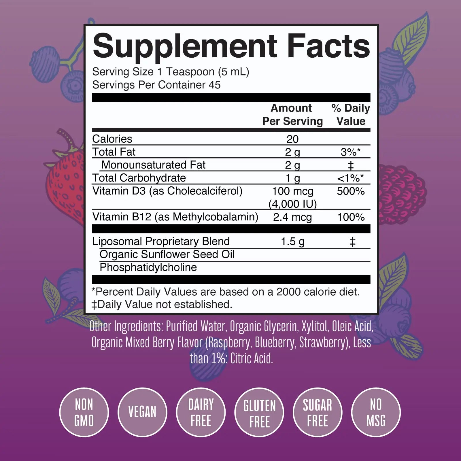 MaryRuth Organics Kids Multivitamin Liposomal (Strawberry Cherry & Vanilla) & Vitamin D3 Liposomal (Mixed Berry) Clean Label Project Verified MARYRUTH'S Au supplements