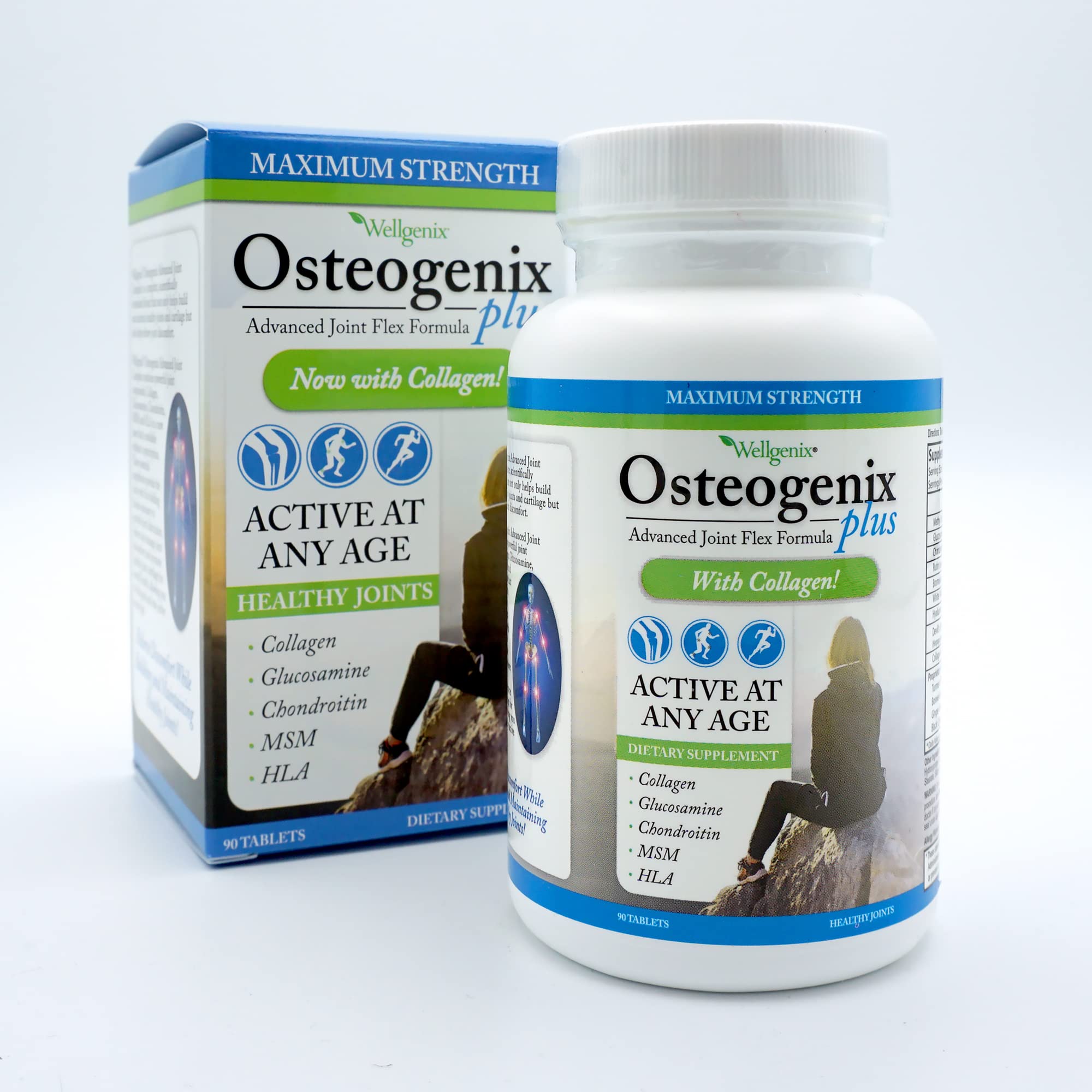 Wellgenix Osteogenix Advanced Joint Flex Formula (90 Ct) - Knee Supplement with Collagen II, Glucosamine, Chondroitin, MSM & HLA - Lubrication & Discomfort Support Tablets for Men & Women Wellgenix Au supplements