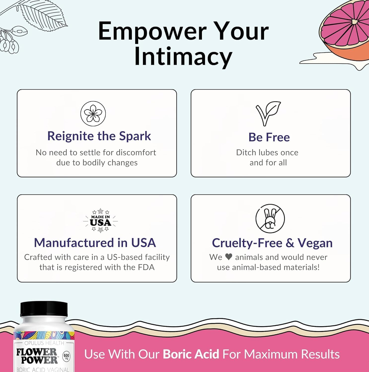 Flower Power ‘She Juicy’ Supplement for Vaginal Health | Slippery Elm Bark | Feminine Flower Power Au supplements