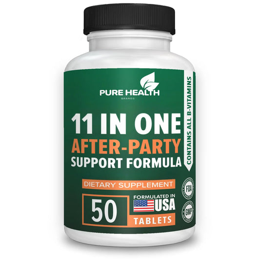 Pure Health Brands Advanced 11-in-ONE After Drinking Support Vitamin - Liver Support, Immune System, Fast Hydration - Before and After Liver Support Formulation - for Better Morning | 50 Tablets Pure Health BrandsAu supplements