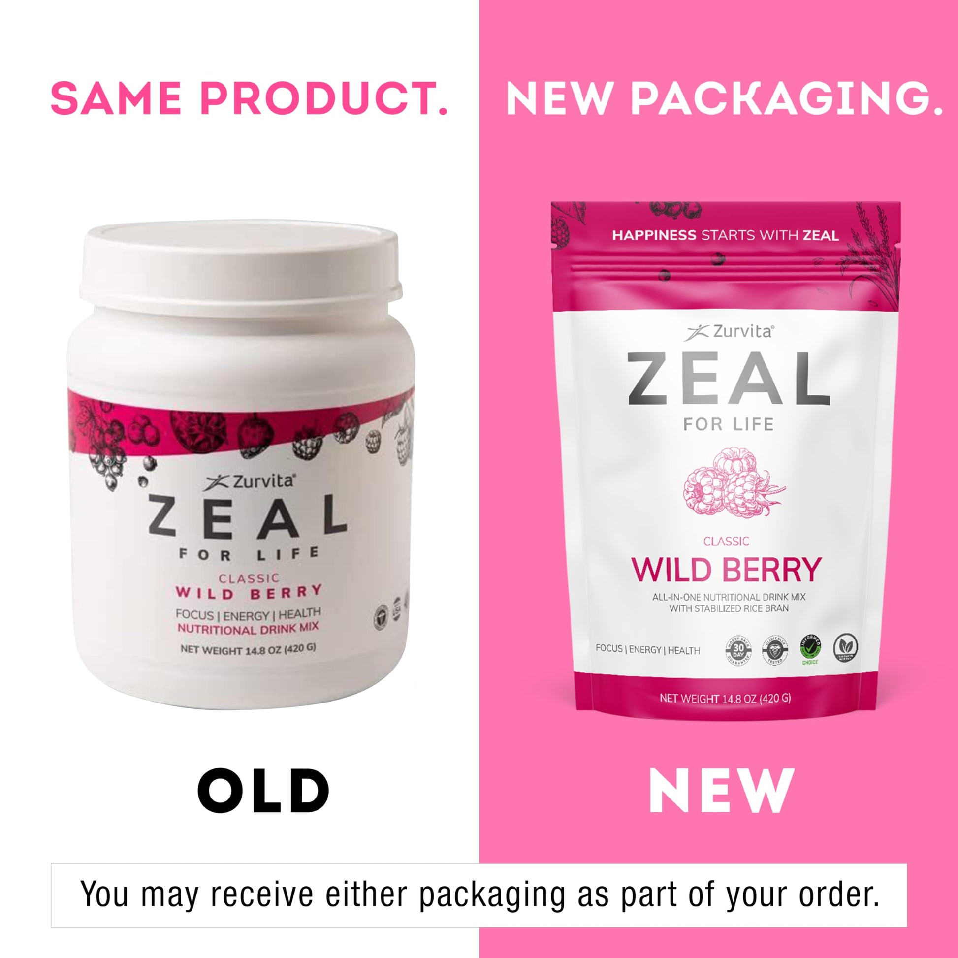 Zurvita - Zeal for Life 30-Day Wellness Bag - Wild Berry (Classic) - Nutritional Supplement for Vitality, Immunity, and Wellness - 420 Grams Zurvita Au supplements
