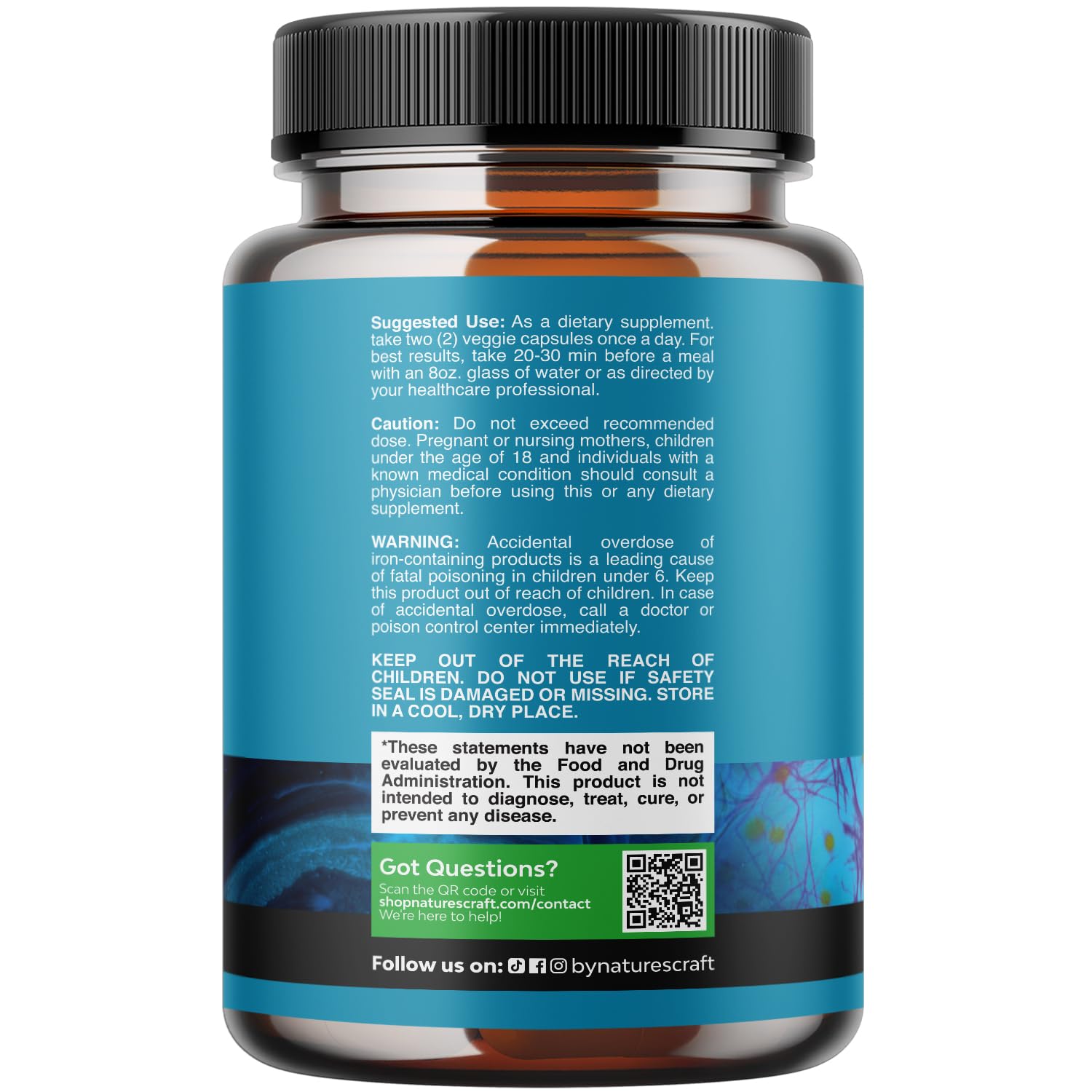 Nootropic Brain Supplement for Memory and Focus Support - Vitamins for Mental Support & Clarity with Bacopa Monnieri, VIT A, B6, Riboflavin, Niacin, Thiamin & Folate - Cognitive Complex - 90 Count Natures Craft Au supplements