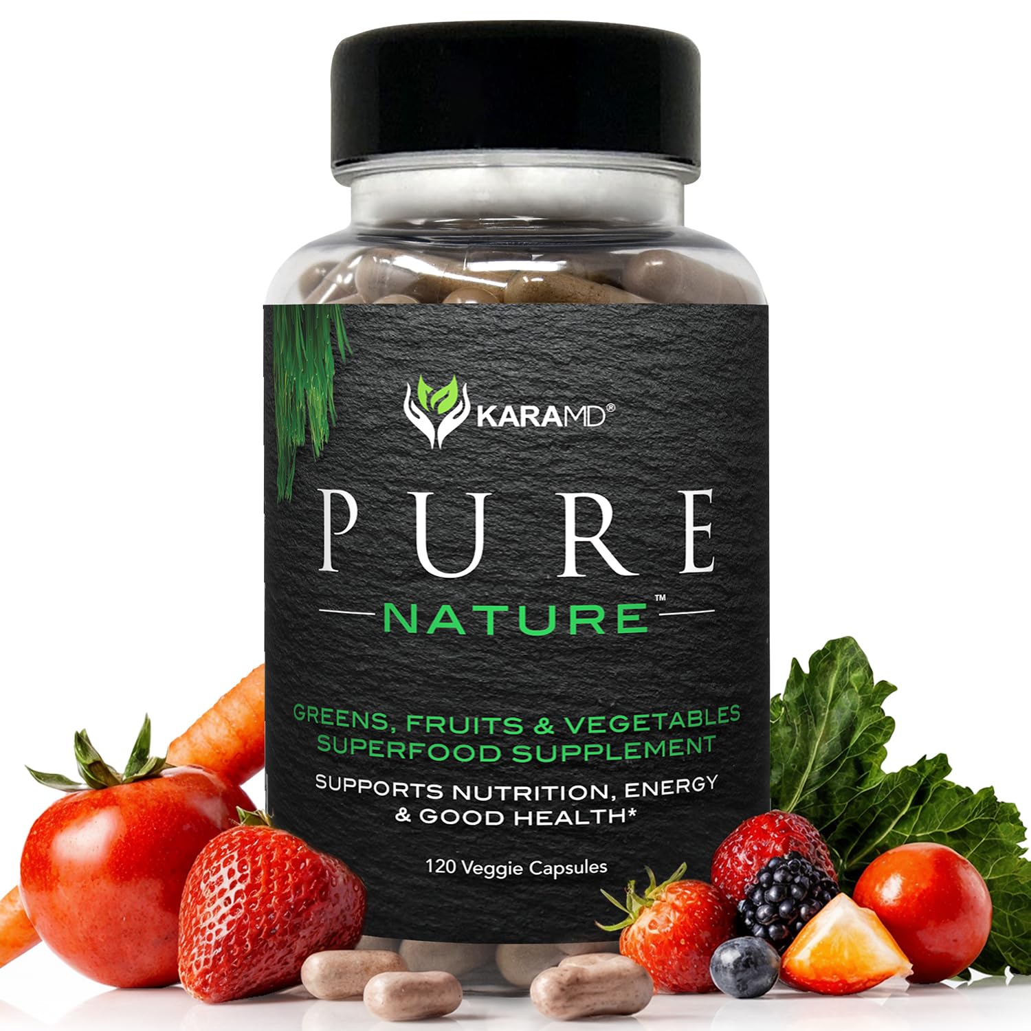 KaraMD Pure Nature | Greens, Fruit and Veggies Supplement | Vitamins, Fiber & Antioxidants | 20 Fruits and Vegetables Supplements for Energy & Digestion | Gluten Free & Vegan Friendly (30 Servings) KaraMD Au supplements