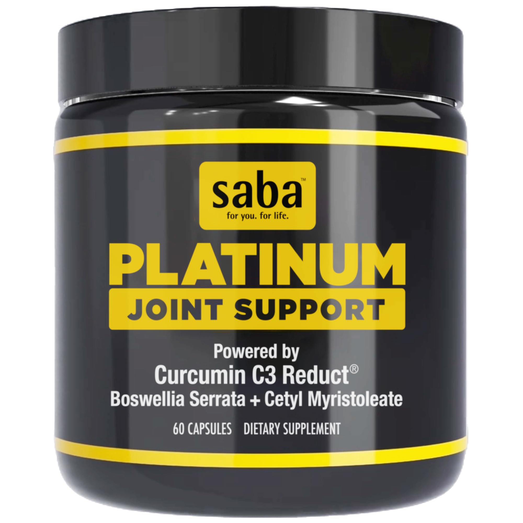 Saba Platinum Joint Support – High Absorption Curcumin C3 Reduct & Boswellia – Fast Acting Turmeric Supplement for Joint Pain Relief, Mobility & Healthy Inflammation Response – 60 Vegan Capsules Saba Au supplements