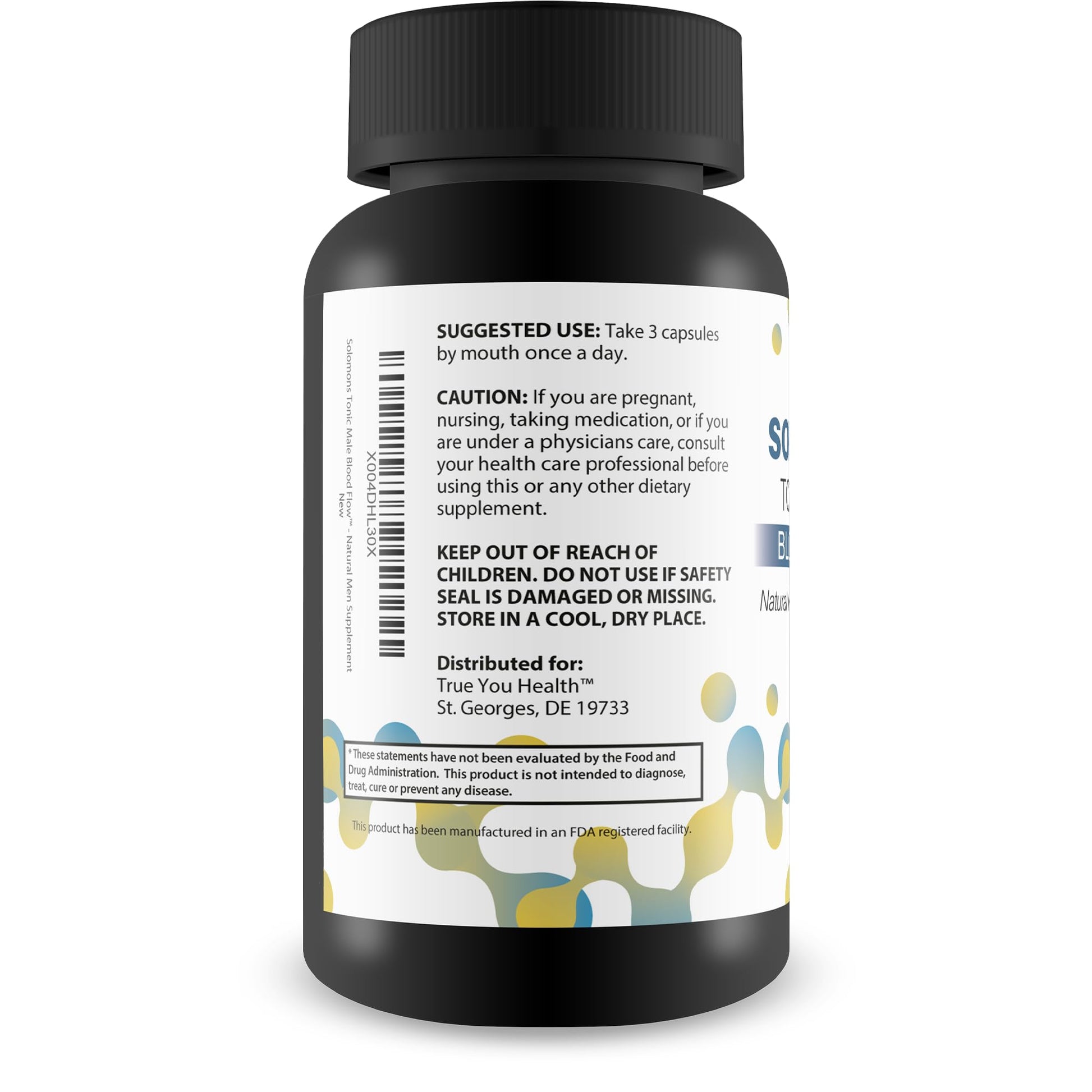 Solomons Tonic - Our Best Mens Blood Flow Supplement - Good Blood Flow Support - Male Blood Flow Capsules - Max Blood Flow Pills - Blood Circulation Supplements for Men - Male Blood Circulation Pills True You Health Au supplements