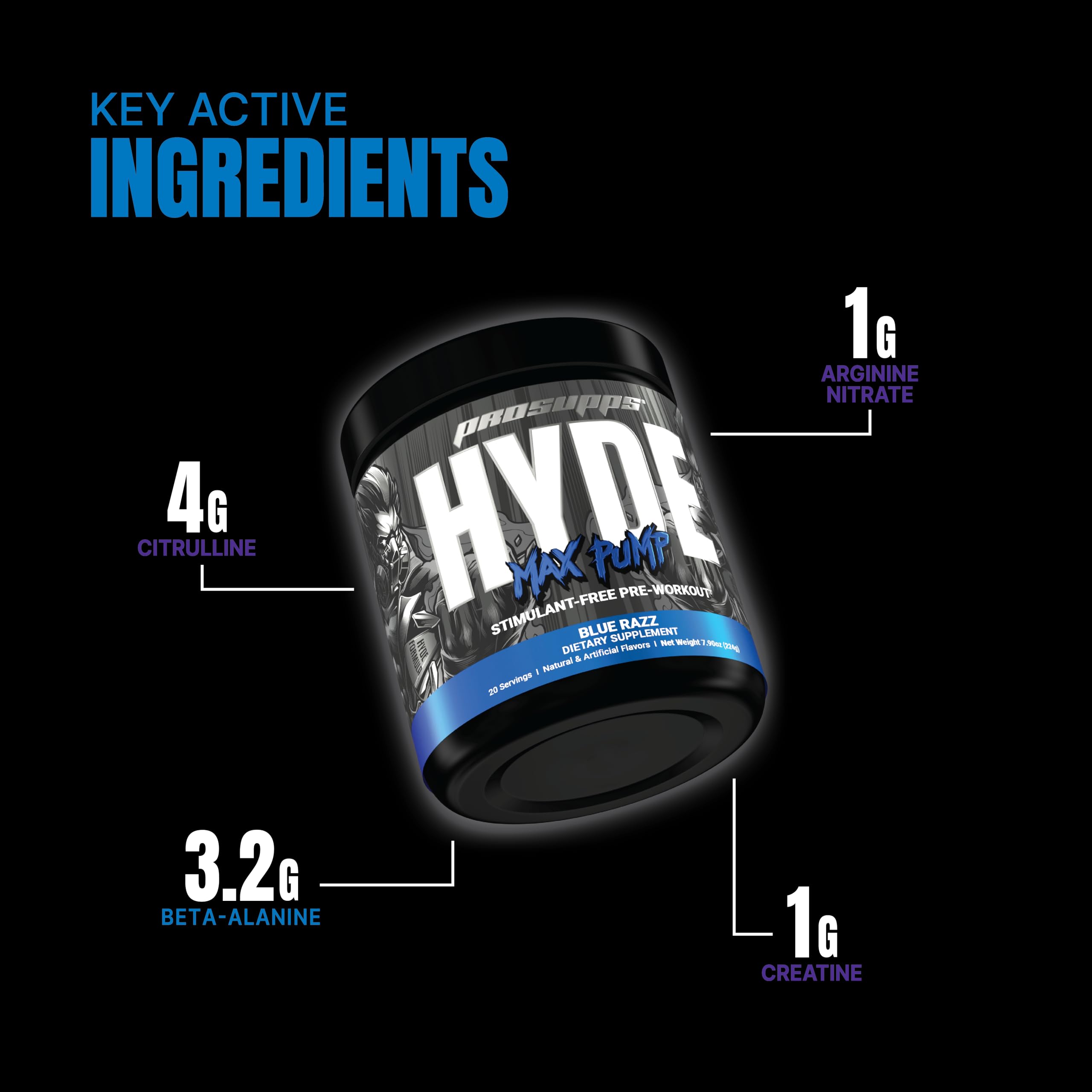 PROSUPPS Hyde Max Pump Pre Workout for Men and Women - Nitric Oxide Supplement PROSUPPS Au supplements