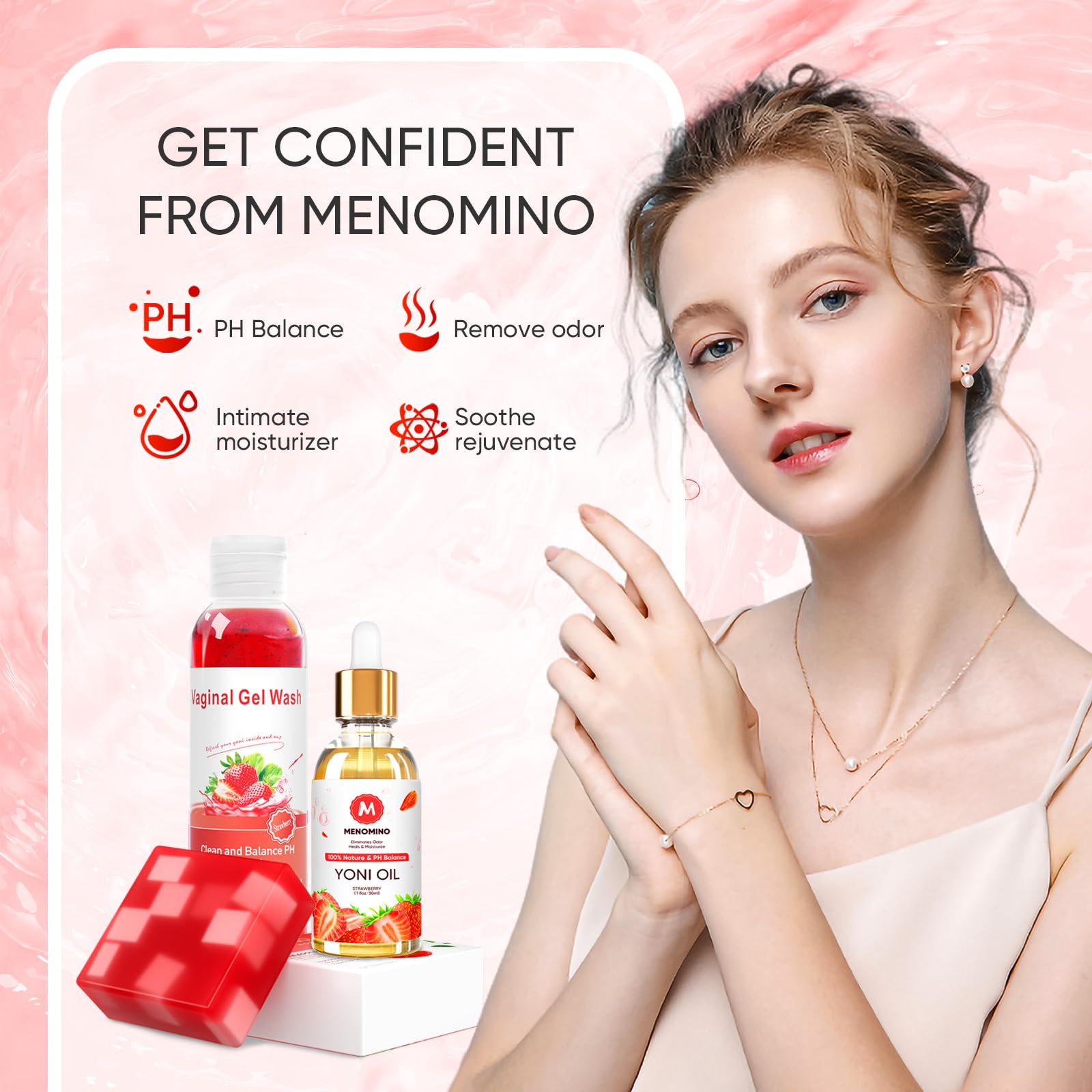 Feminine Wash & Yoni Soap Bar & Yoni Oil for Women pH Balance, Yoni Wash for Vaginal Moisturizing MENOMINO Au supplements