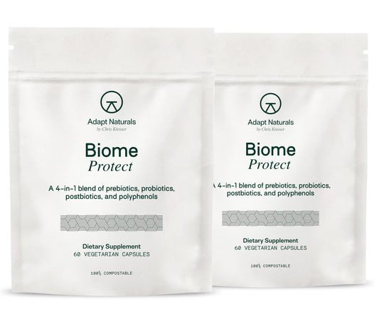 Adapt Naturals 4-in-1 Biome Protect Prebiotics, Probiotics Supplement Postbiotics & Polyphenols for Microbiome, Gut Health & Defense ADAPT NATURALS BY CHRIS KRESSERUS supplements