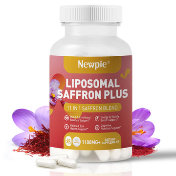 Newpie Saffron Supplements - 100% Pure Saffron Extract Capsules - Natural Mood Enhancer, Supports Eye & Heart Health, Boosts Energy - Premium Supplement for Women & Men（60 Servings (1) Newpie Au supplements