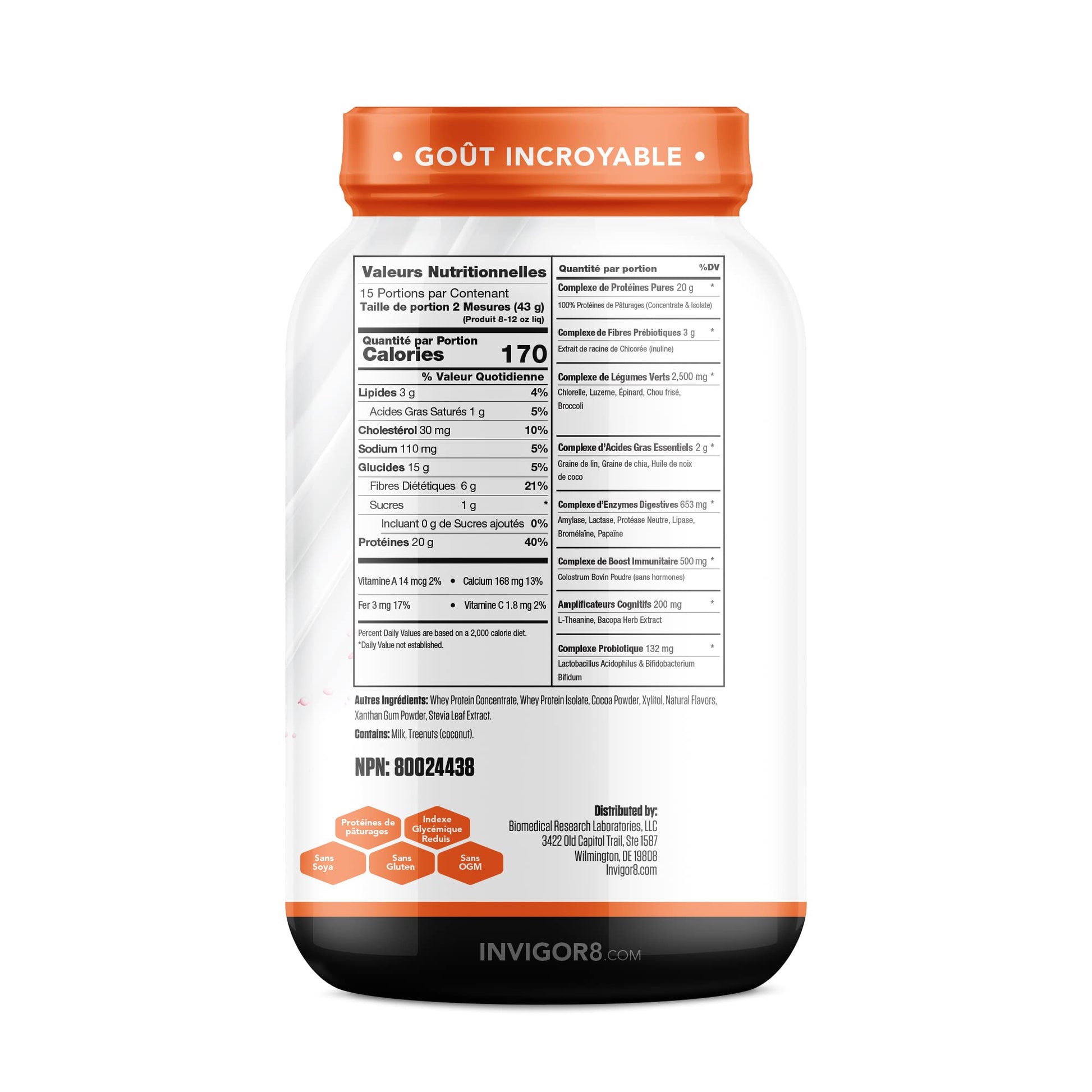 INVIGOR8 Superfood Grass Fed Whey Protein Isolate Shake Chocolate Brownie Gluten INVIGOR8 Au supplements