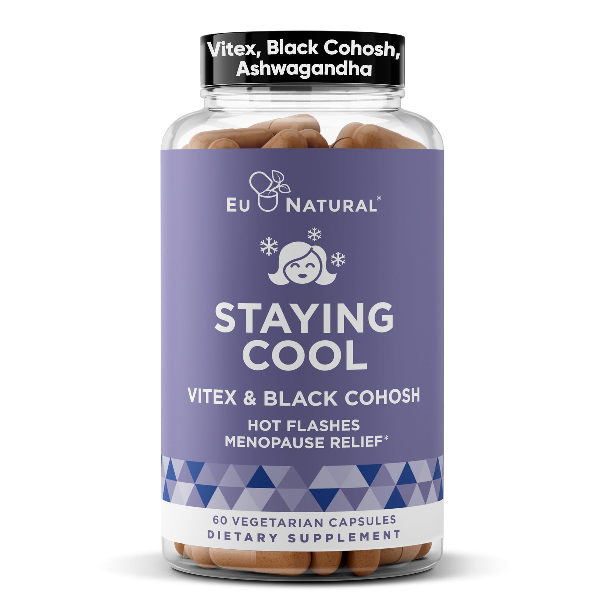 Staying Cool Menopause Supplements for Women – Hormonal Hot Flash Relief, Weight Support, & Night Sweats – Vitex Chaste Tree & Black Cohosh – 60 Vegetarian Soft Capsules Eu Natural Au supplements