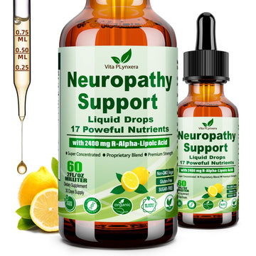 Neuropathy Supplements Liquid Drops, Advance 17-in-1 Stabilized R-Alpha Lipoic Acid (R-ALA) w. Acetyl L-Carnitine Vitamin B-Complex Magnesium, High Potency R-Lipoic Acid for Nerve Antioxidant Energy Vita PLynxera Au supplements