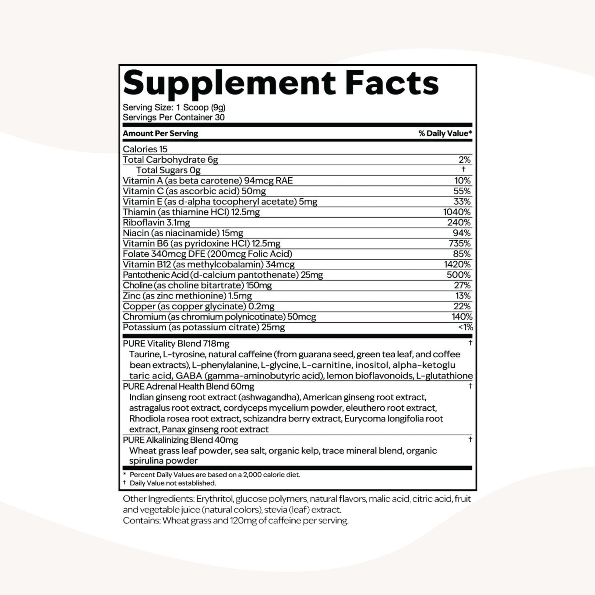 PURE Focus + Energy Tub Drink Mix | Natural Caffeine & Antioxidants from Botanicals | Supports Alertness, Clarity & Energy | Zero Sugar, No Artificial Sweeteners | 9.5 oz | Watermelon Flavor PURE Au supplements