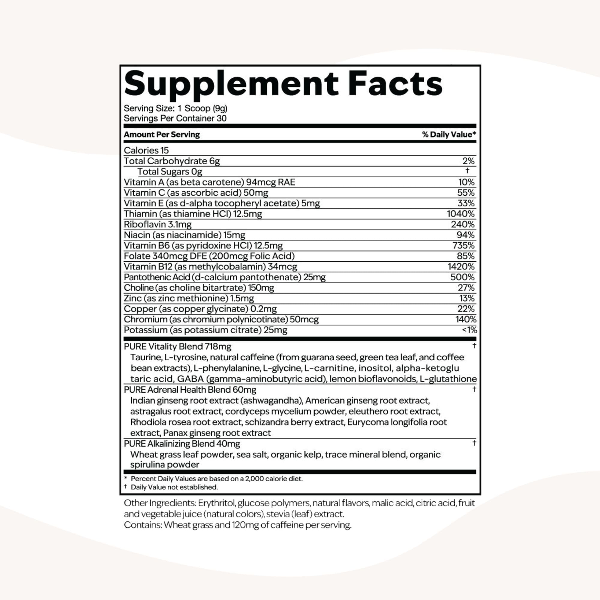 PURE Focus + Energy Tub Drink Mix | Natural Caffeine & Antioxidants from Botanicals | Supports Alertness, Clarity & Energy | Zero Sugar, No Artificial Sweeteners | 9.5 oz | Watermelon Flavor PURE Au supplements