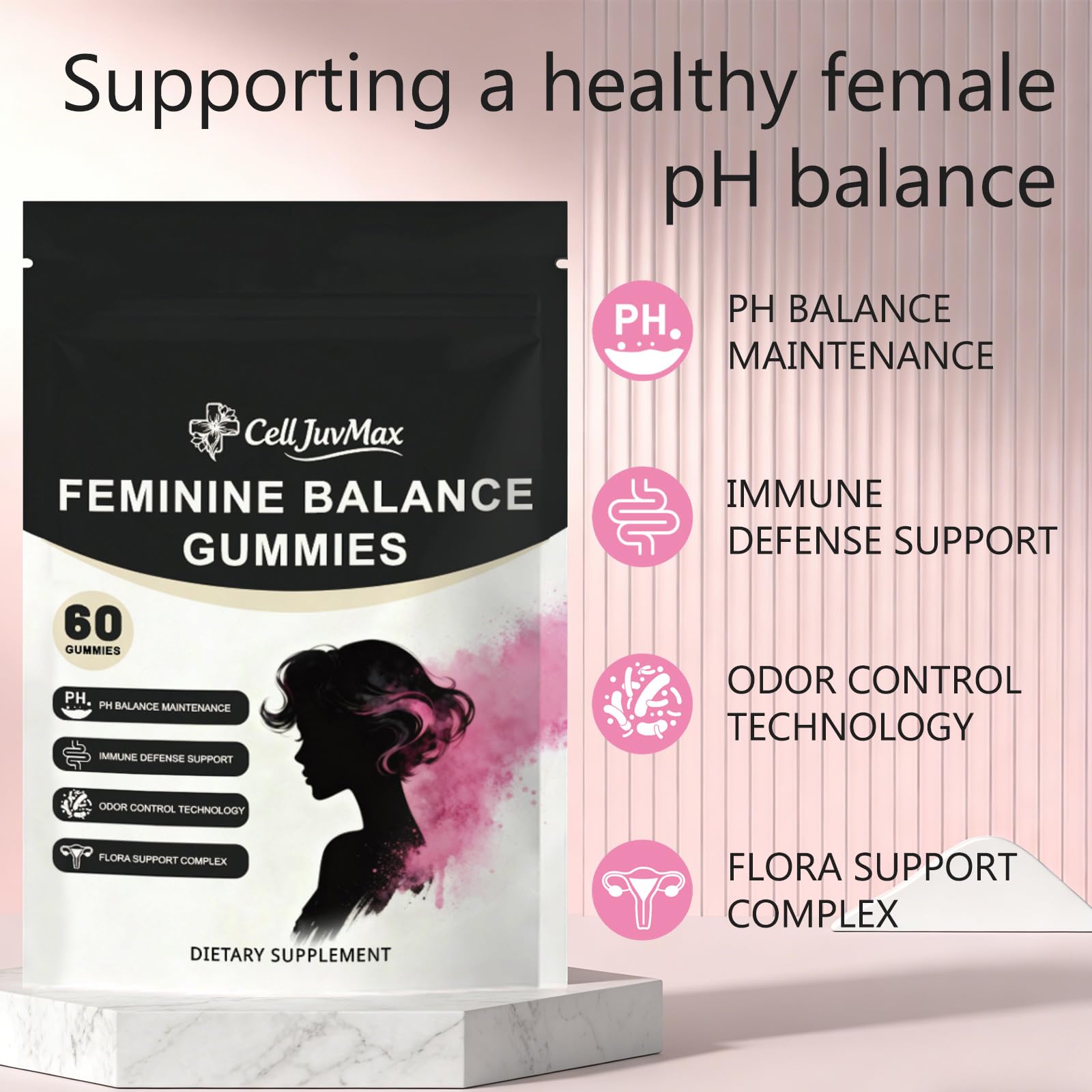 YFDSRF Feminine Balance Probiotic Gummies for Women - with Hawaiian Pineapple, pH Balance Support, Healthy Odor & Flora, Vaginal & Immune Health, Vegan Dietary Supplement - 60 Gummies (1) YFDSRF Au supplements