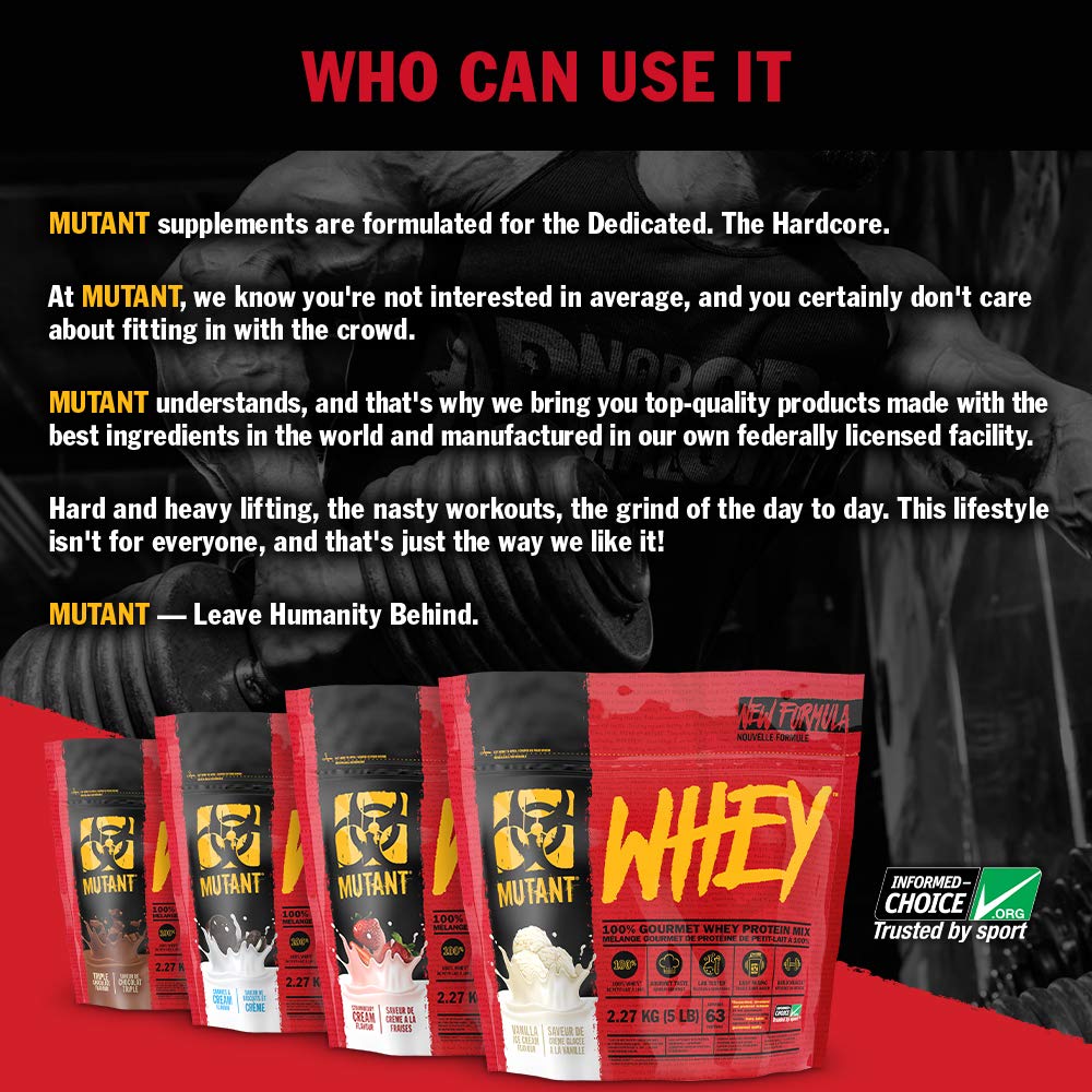 Mutant Whey – 100% Whey Protein Powder, Gourmet Taste, 22g of Protein, 10.4 g EAAs, 5 g BCAAs Mutant Au supplements