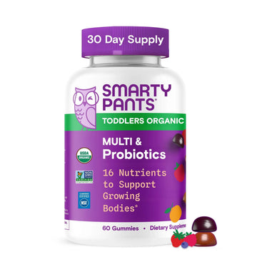 SmartyPants Organic Toddler Multivitamin Gummies: Probiotics, Omega 3 (ALA), Vitamin D3, C, Vitamin B12, B6, A, K & Zinc, Beta Carotene SmartyPants Au supplements