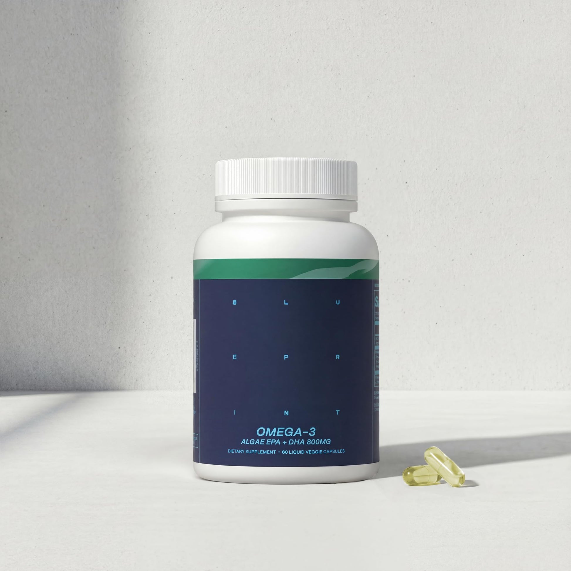 Blueprint Bryan Johnson Omega-3 - Vegan Algae Omega 3 Supplement with EPA/DHA - 800mg Plant-Based for Brain, Heart & Joint Support - High Absorption Triglyceride Form - 1:1 EPA/DHA Blueprint Bryan Johnson Au supplements
