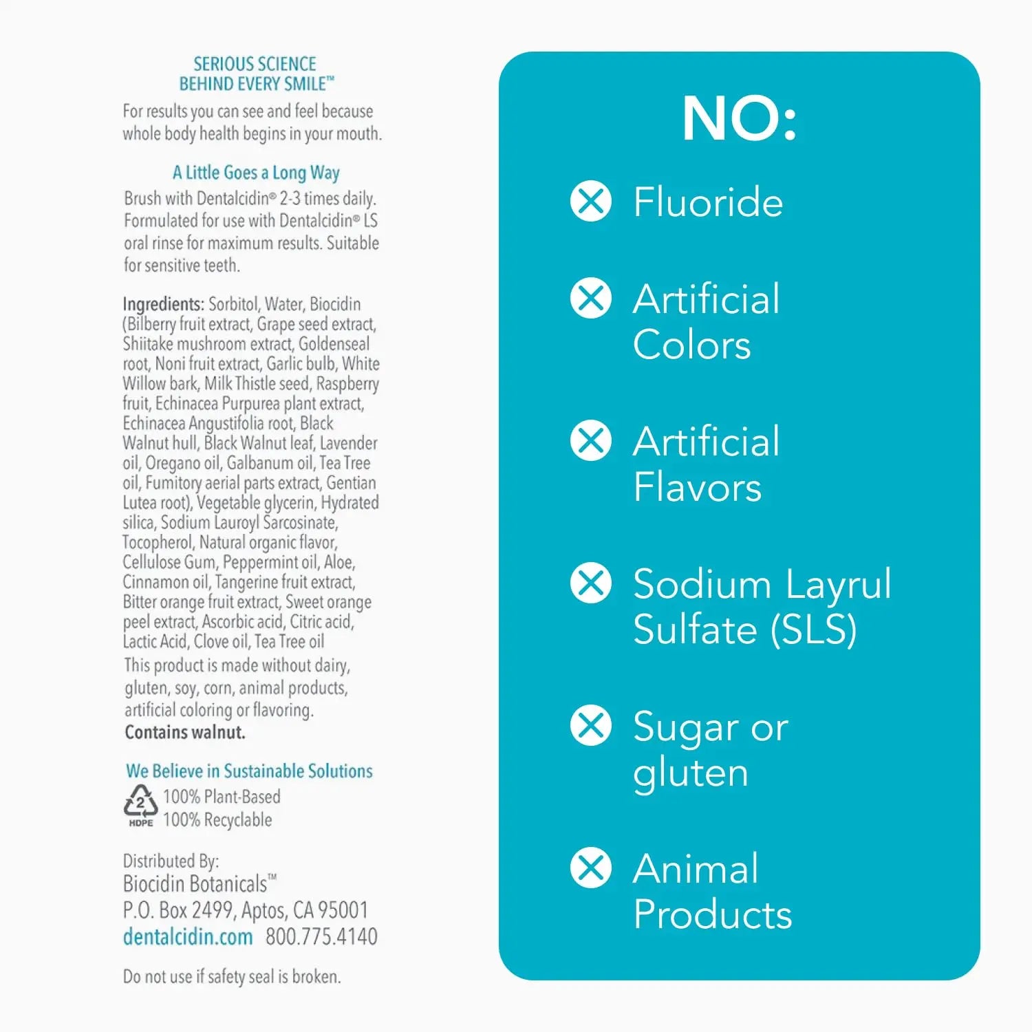 Biocidin Dentalcidin Fluoride Free Teeth Whitening Toothpaste for Adults - Plant-Based Toothpaste - Promote a Healthy Oral Microbiome, Remove Biofilm Plaque (3 Oz) Bio-Botanical Research Au supplements