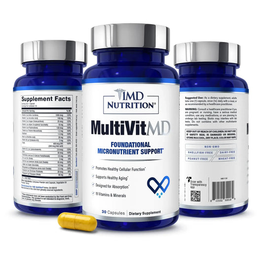 1MD Nutrition MultiVitMD Daily Multivitamin – 19 Essential Vitamins & Minerals for Adults Over 55 | Supports Healthy Aging, Heart, Brain, Bone, & Immune Health | 1MD NutritionAU supplements