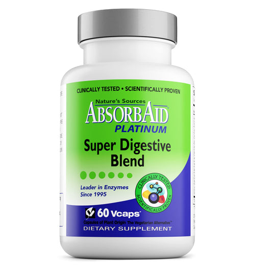 AbsorbAid Platinum Digestive Enzyme Support 60 vCaps, 12 Digestive Enzymes Plus 2 Probiotics for Maximum Relief AbsorbAidUS supplements