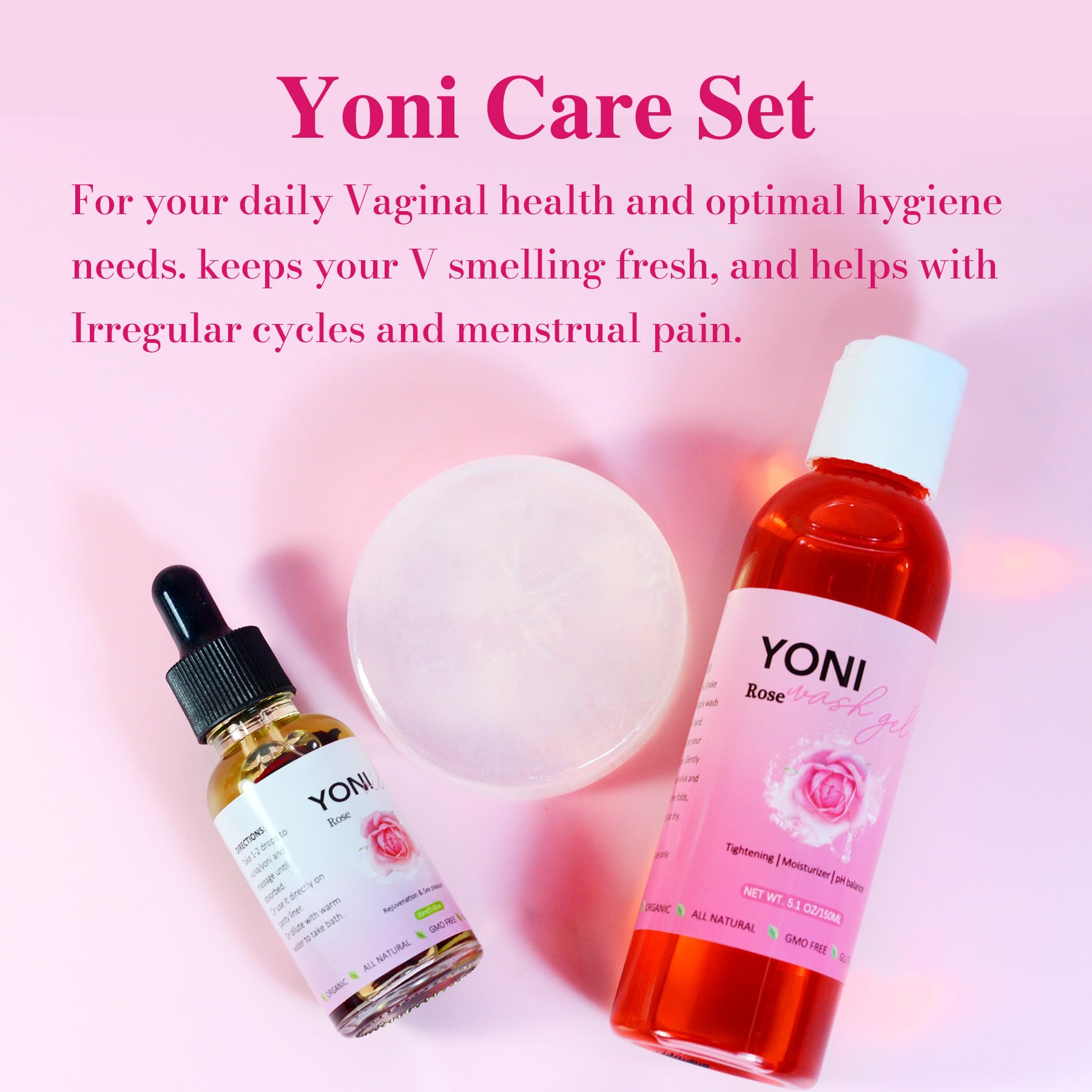Aromlife Rose Yoni daily Wash Set - Yoni Oil & Yoni Bar & Yoni Feminine Wash, Ph Balance for Women Aromlife Au supplements