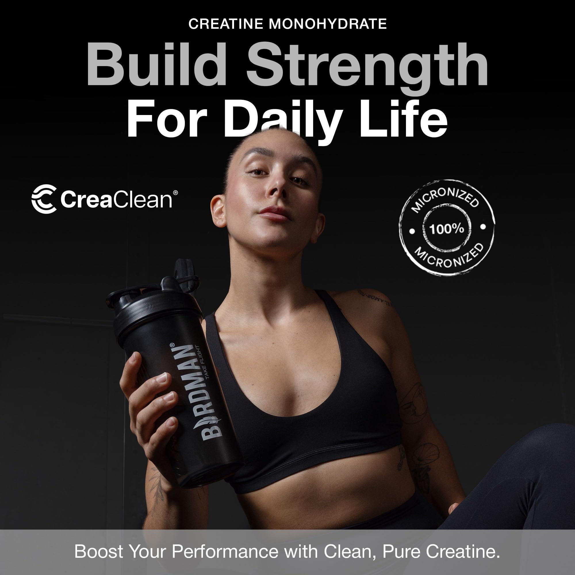 BIRDMAN Micronized Creatine Monohydrate Powder, Muscle Recovery, Caffeine Free, Creatine Pre Workout, Vegan, Post Workout, Gluten Free, Sugar Free | 80 Servings (5 Grams Each) | 0.8lb BIRDMAN Au supplements