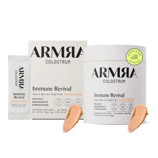 ARMRA Colostrum™ Premium Powder, Grass Fed, Gut Health Bloating Immunity Skin & Hair, Contains 400+ Bioactive Nutrients, Keto, Gluten & Fat Free (Blood Orange Bundle | 120 Servings) ARMRAAU supplements