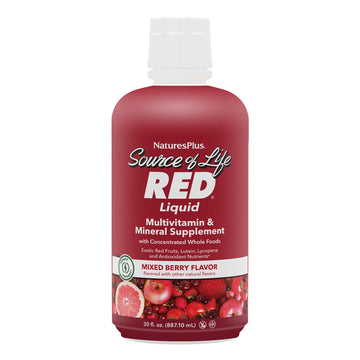 NaturesPlus Source of Life RED Multivitamin Liquid - 30 oz - Energy & Immune Support - with Exotic Red Fruits, Lycopene & Lutein - Vegetarian & Gluten Free - 30 Servings NaturesPlus Au supplements