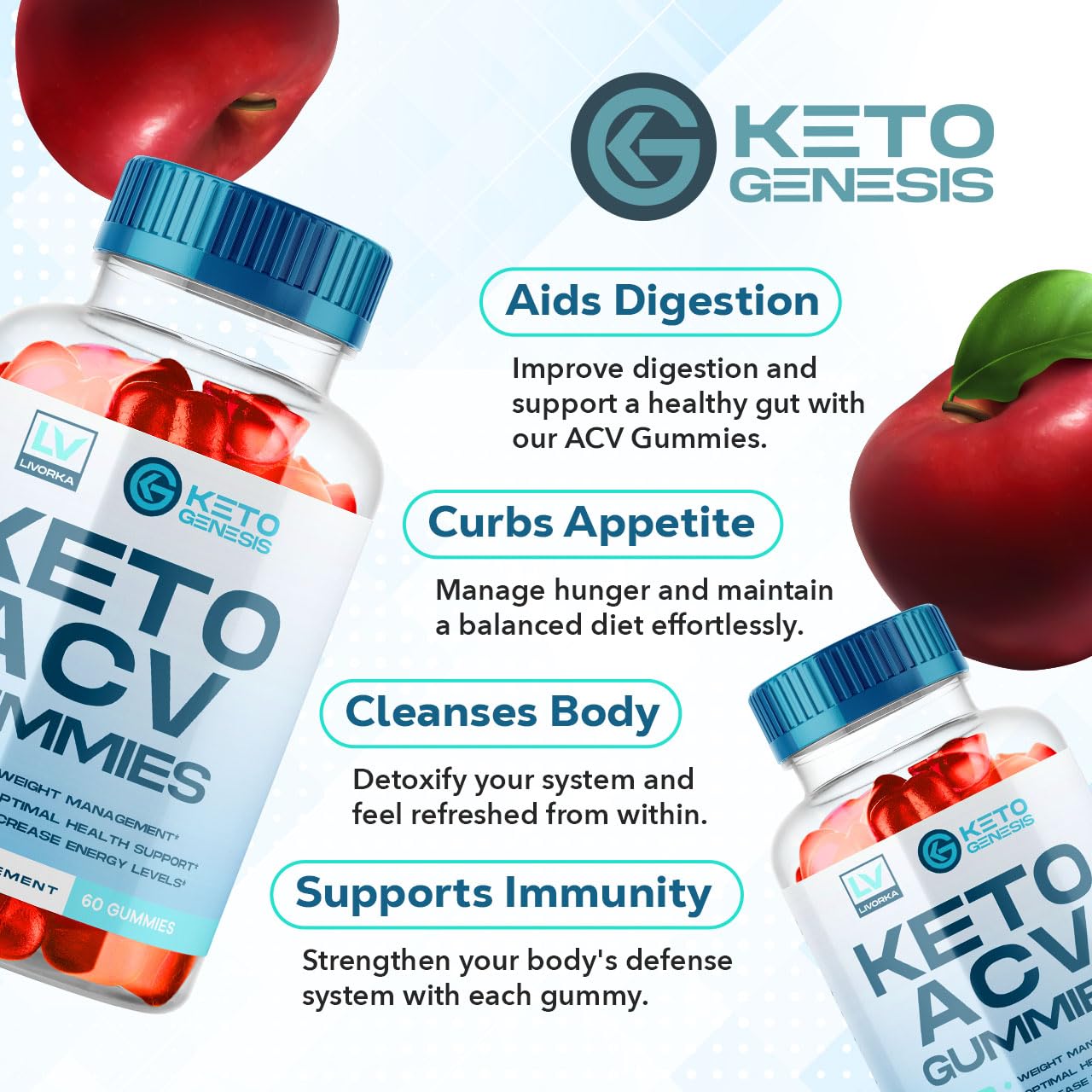 2 Pack - Keto Genesis Keto ACV Gummies Advanced Weight Loss, Genesis ACV, Genesis LIVORKA Au supplements