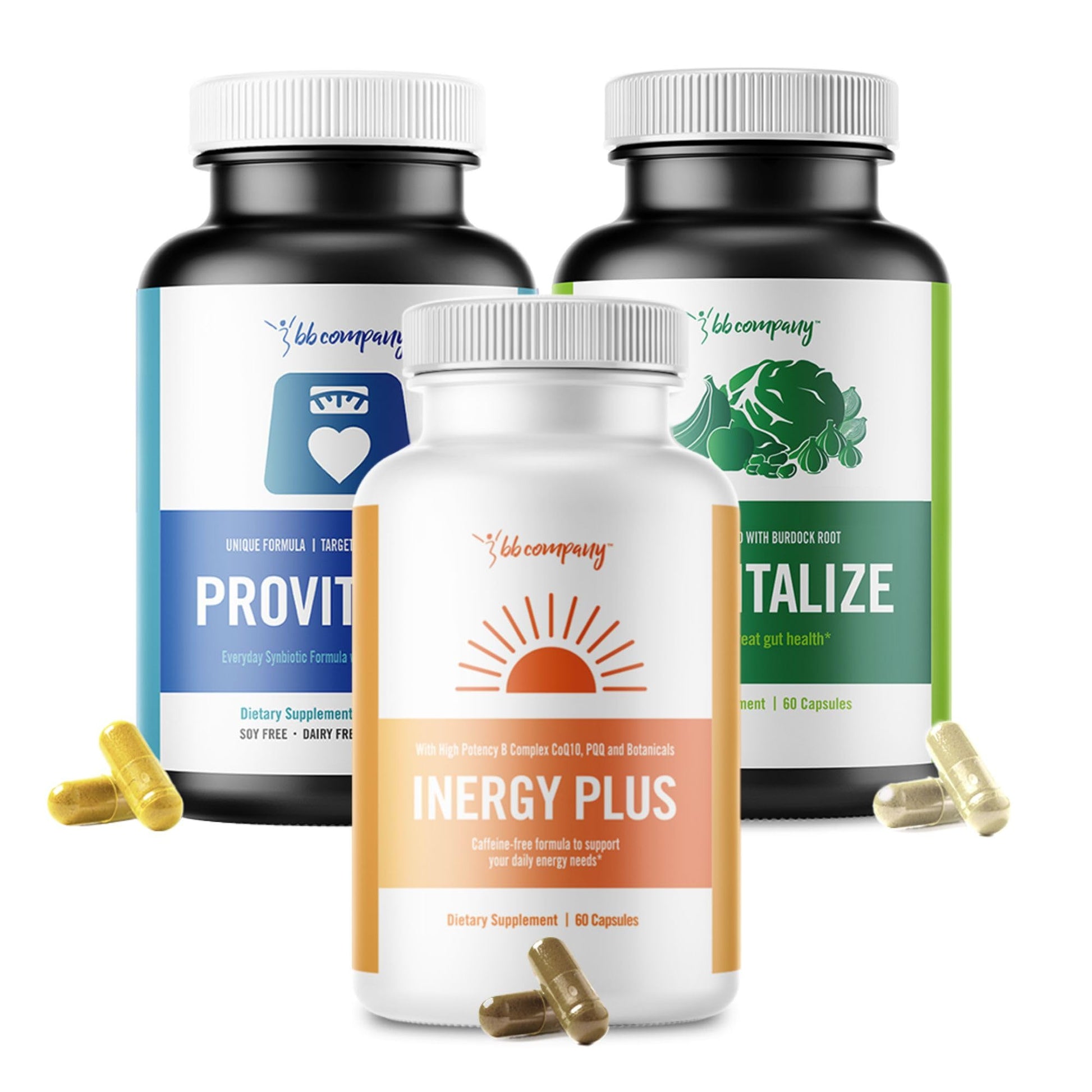 BB Company Menokit Bundle | Menopause Vitamins - Soothes Joint Aches, Boosts Energy, Mental Clarity, Gut Health | Provitalize, Previtalize & inergyPLUS | Value Bundle | Packaging Vary | 30 Day Supply BB Company Au supplements