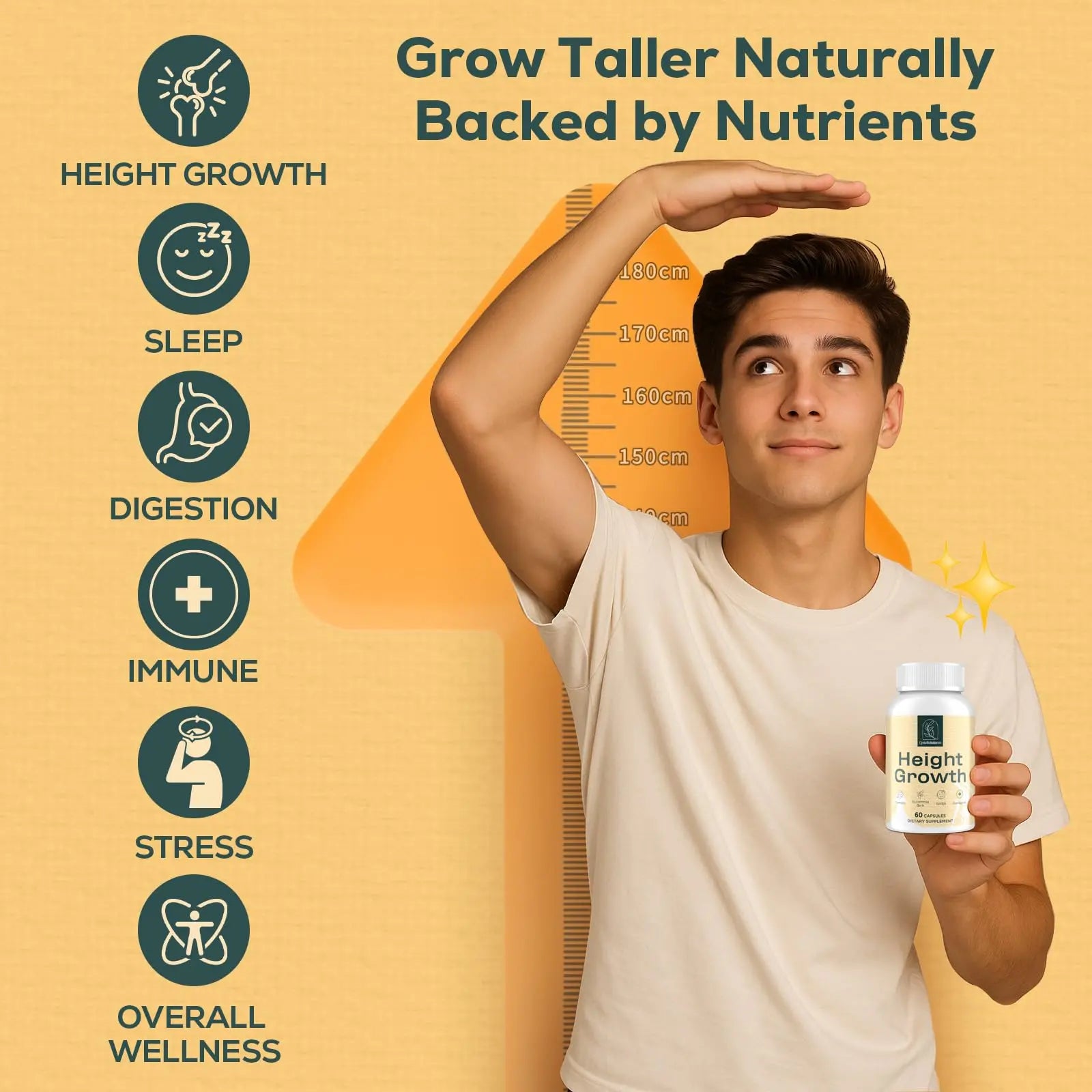 CystoRebalance 25-in 1 Bone Strength Supplement - for Natural Growth, Digestion and Stress - High Absorption - Calcium, Magnesium, Zinc, Ashwaganda and Multivitamins for Age 12+ | 60 Caps CystoRebalance Au supplements