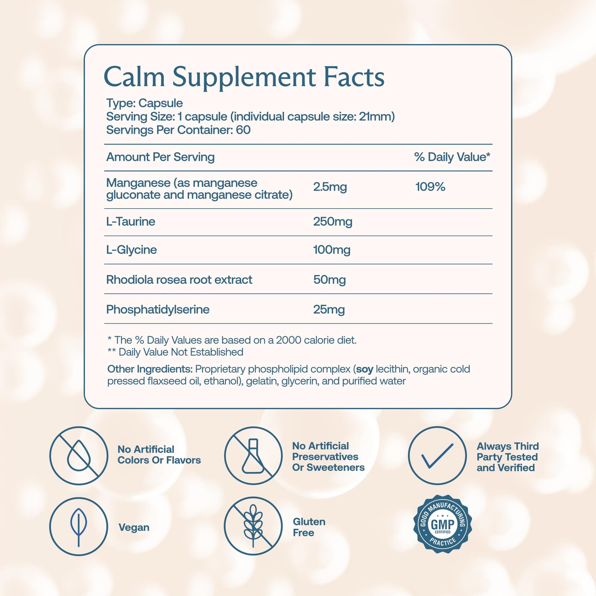 BodyBio Calm - Natural Stress Relief Blend with Rhodiola, Glycine & Phosphatidylserine - Supports Relaxation, Mental Focus & Balanced Cortisol - Non - Drowsy Formula BodyBio Au supplements